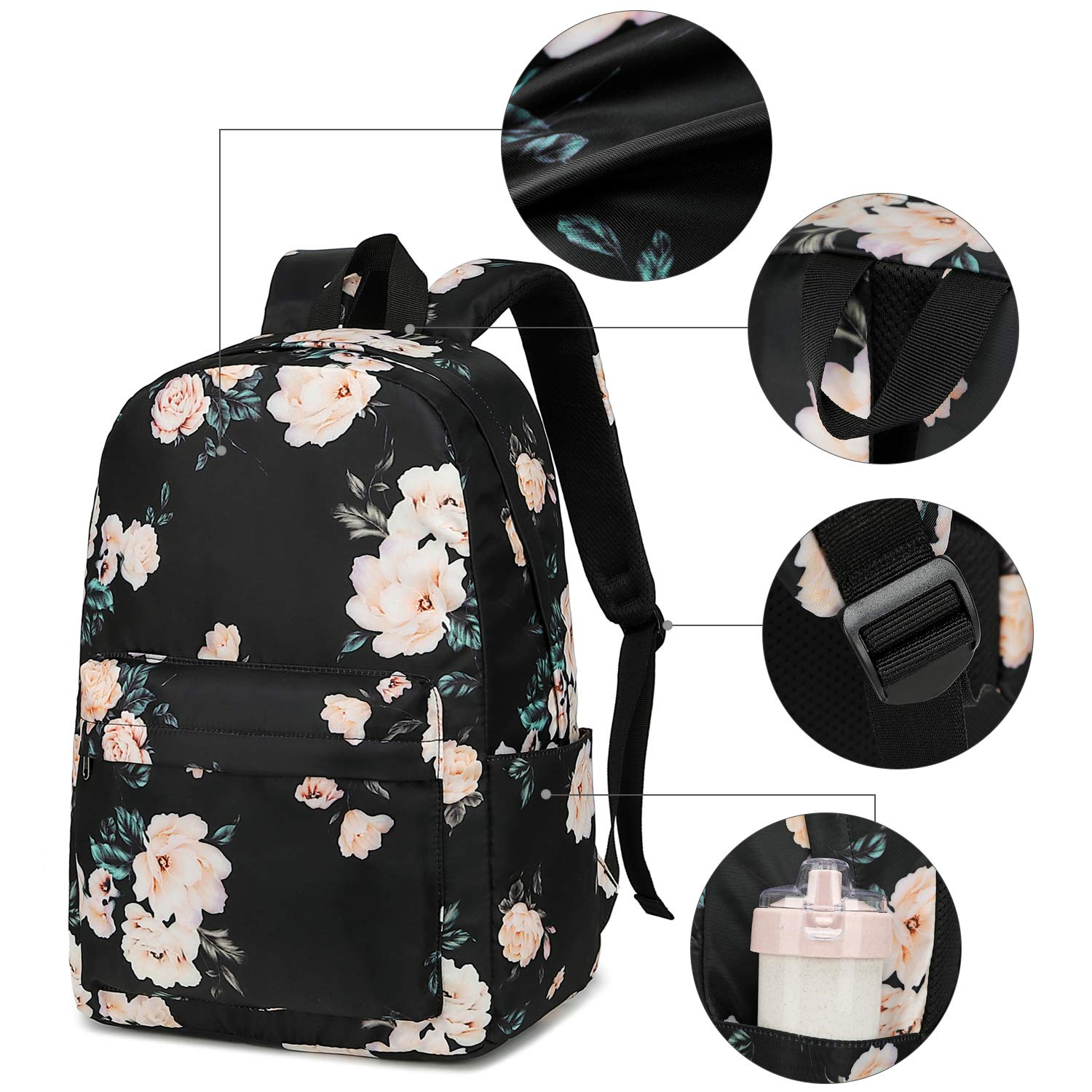 Bluboon Kids Backpack for School - Lightweight Laptop Bookbag for Girls & Women, Durable Travel Backpack for College, Work, Commuting & Daily Use
