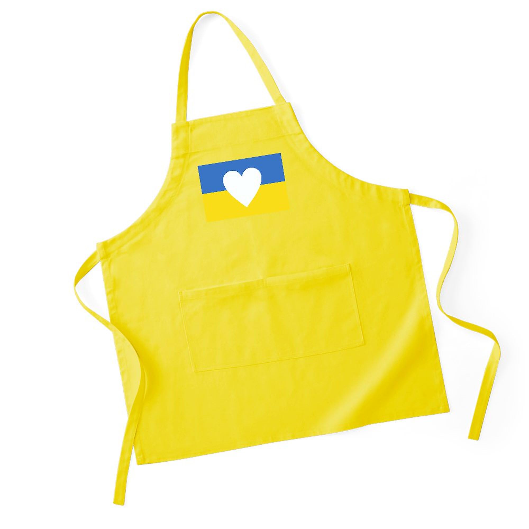 Ukraine Heart Kitchen Apron with Pockets - Adjustable Grilling & Baking Apron for Cooking, BBQ, Hosting - Perfect Gift for Chefs & Home Cooks