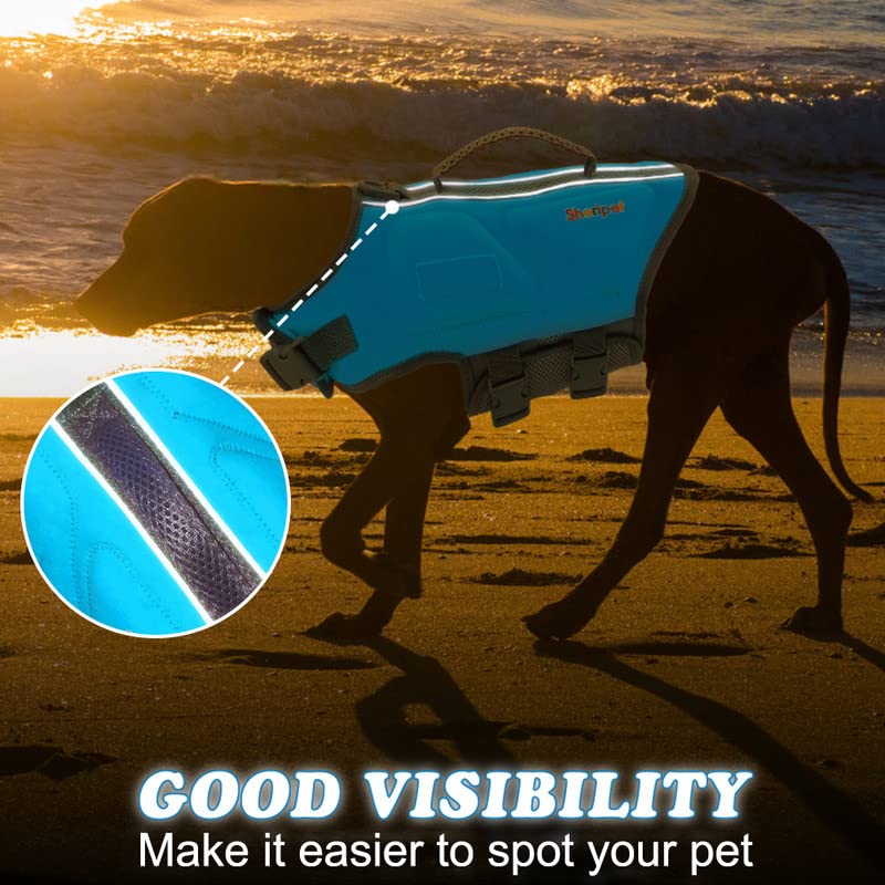 Small Dog Life Jacket with Reflective Stripes & Rescue Handle - Swim Safety Vest for Boating & Water Activities