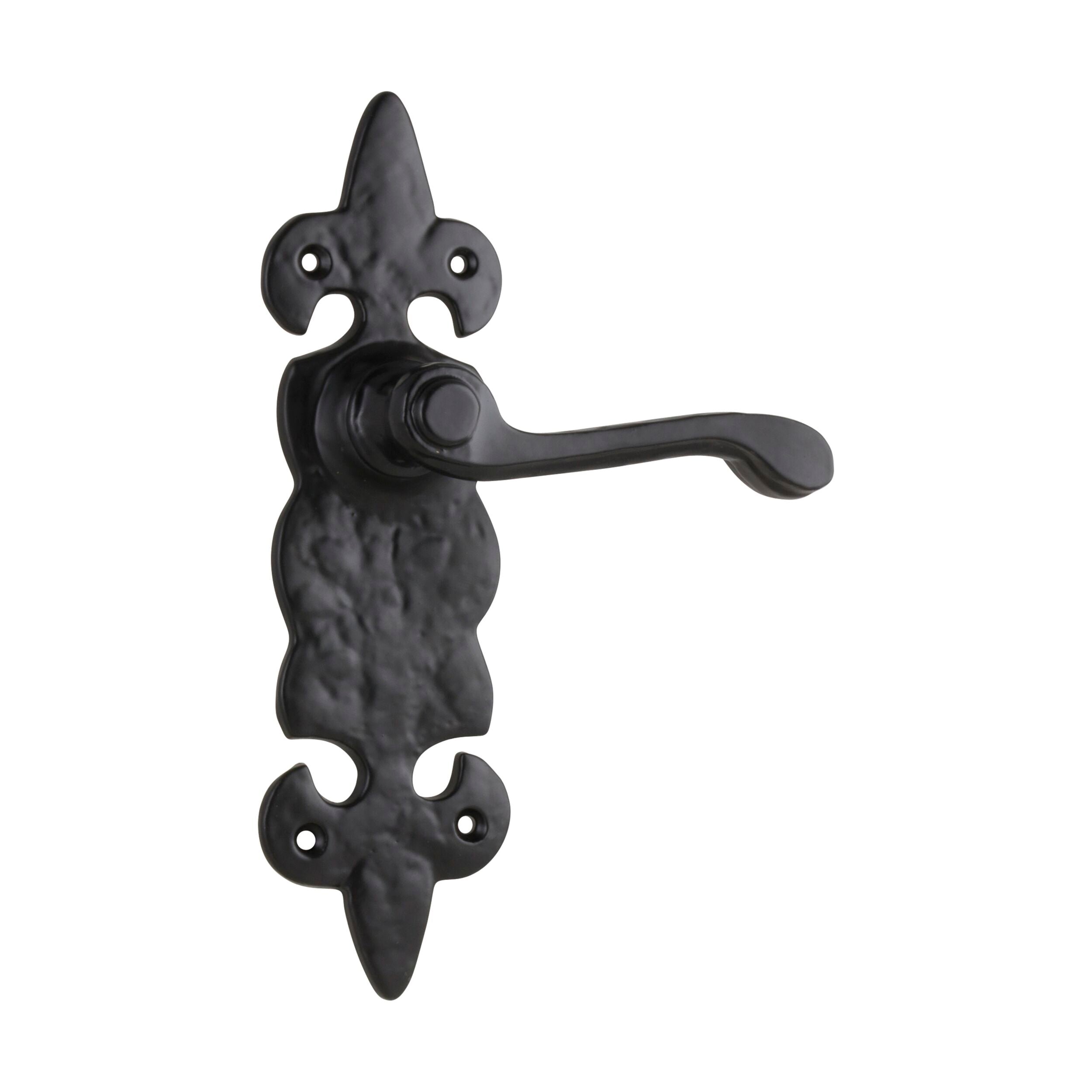 Stratford 1802 Door Lever Set - Matte Black Iron Latch Pair (H192xW50xP55mm) | Vintage Style Door Hardware for Interior & Exterior Doors | Perfect for Home, Office, and Commercial Spaces
