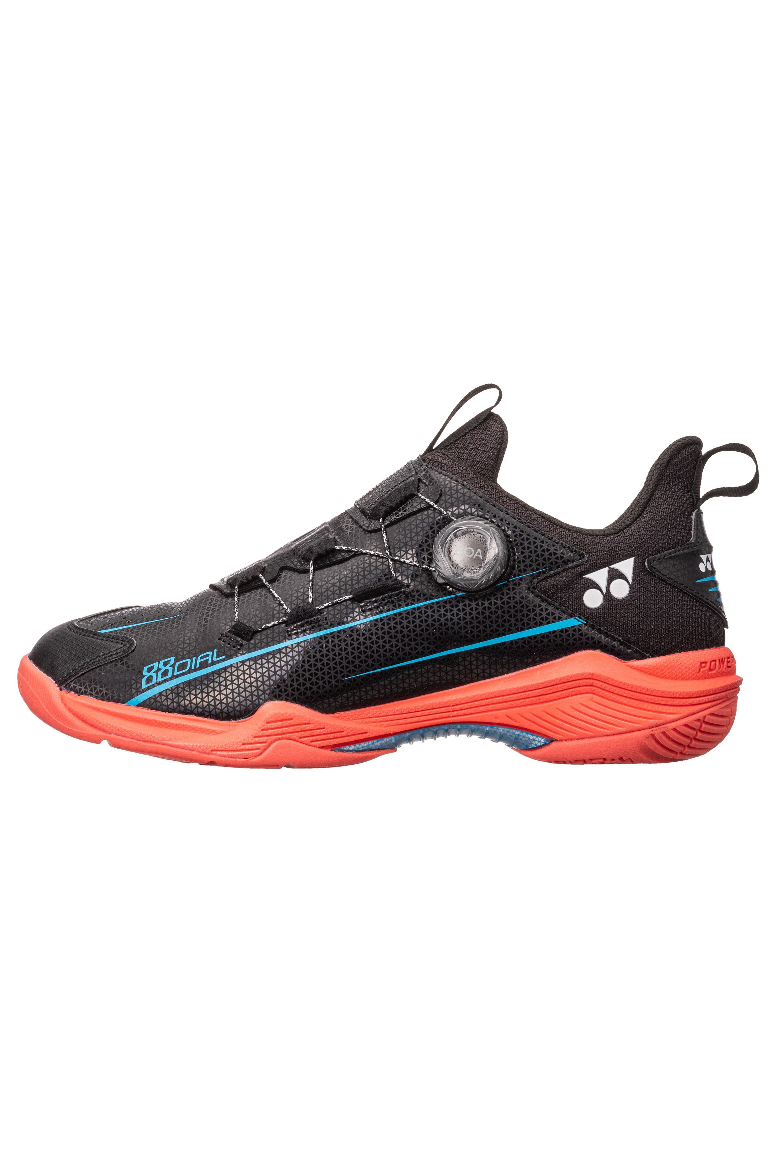 Yonex Power Cushion 88 Dial 2 Badminton Shoes for Men & Women - Black/Red - Lightweight Cushioned Court Shoes for Indoor Sports & Training