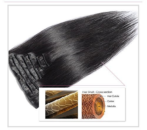 100% Real Human Hair Extensions for Women & Girls - 16 Inch, 100g, Natural Black | Free Colorful Hair Streaks Included | Perfect for Daily Styling, Parties & Special Occasions