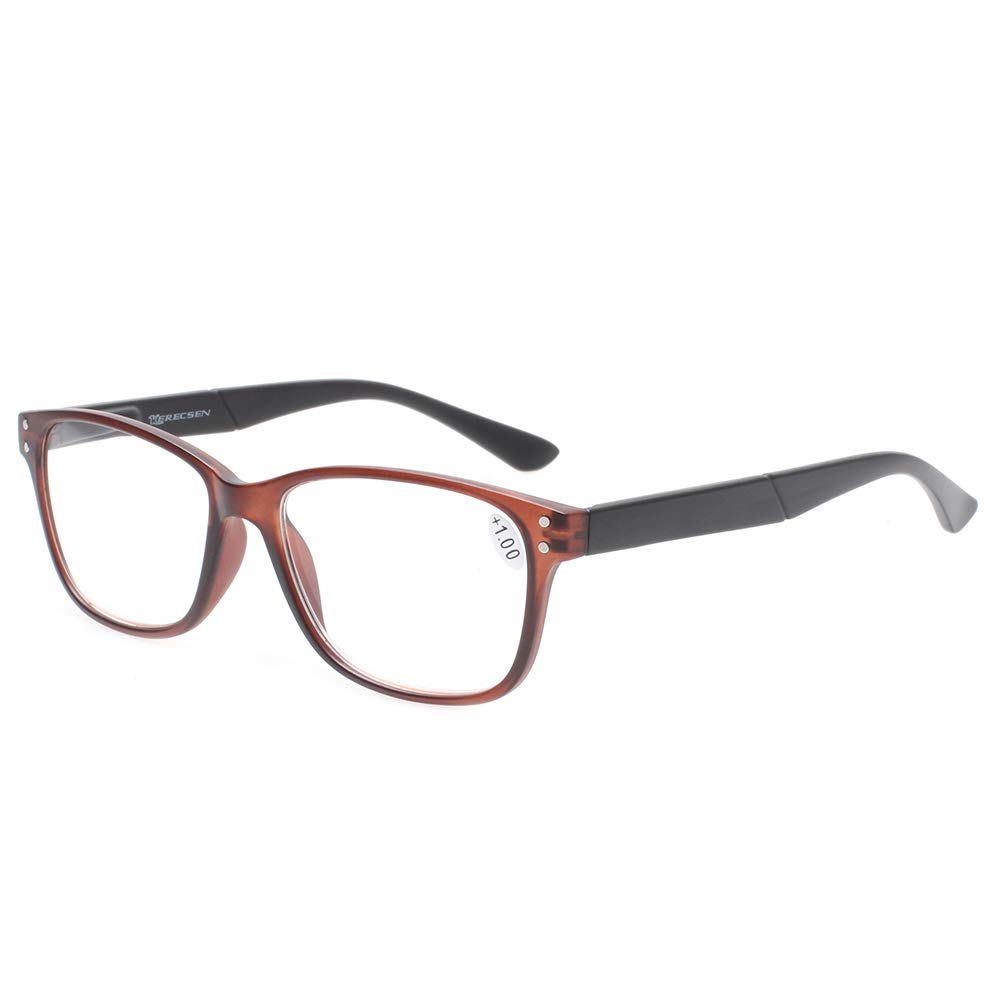 JOSCHOO 5-Pack Reading Glasses with Spring Hinge - Lightweight Comfortable Readers for Men & Women | Trendy Black Frame | Perfect for Reading, Computer Use & Daily Wear