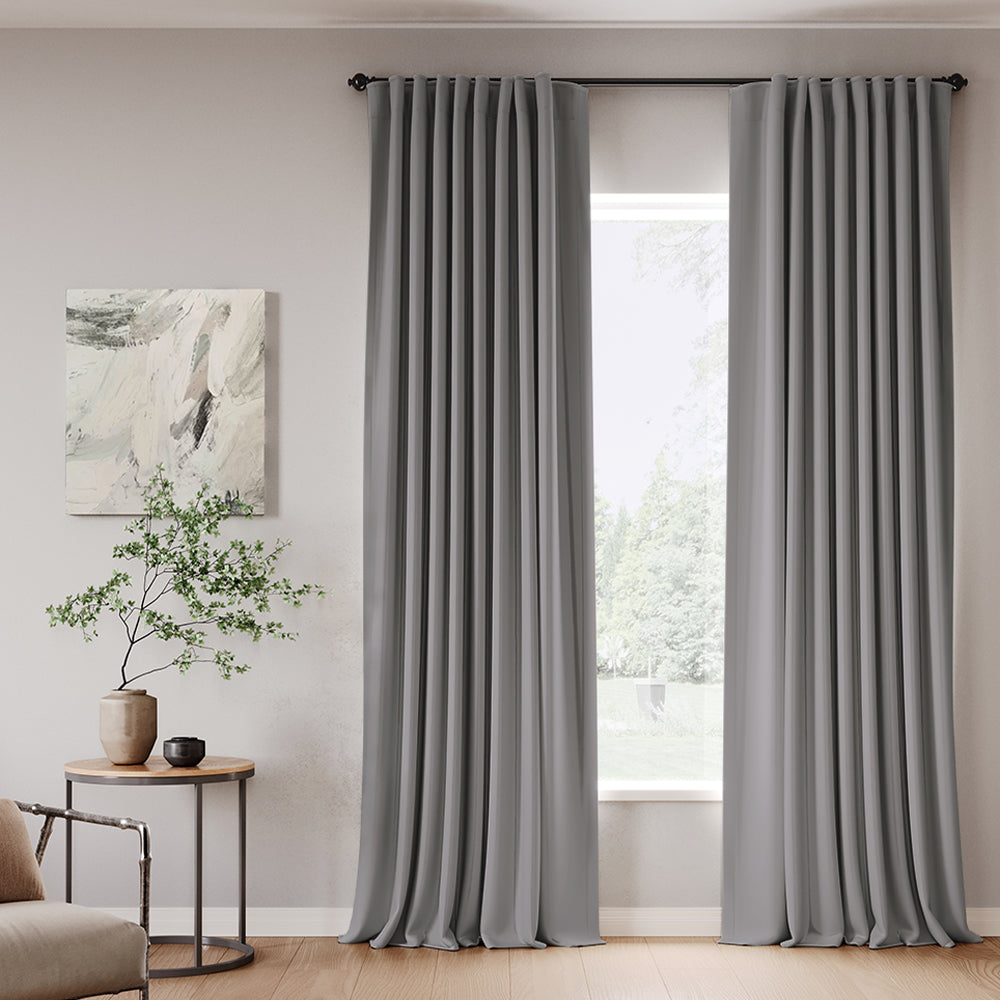 Simon Chenille Blackout Curtains - Heavyweight Thermal Insulated Grommet Top Drapes for Bedroom & Living Room | Noise Reducing & Light Blocking Window Treatments | Classic Custom Design in Chocolate Brown