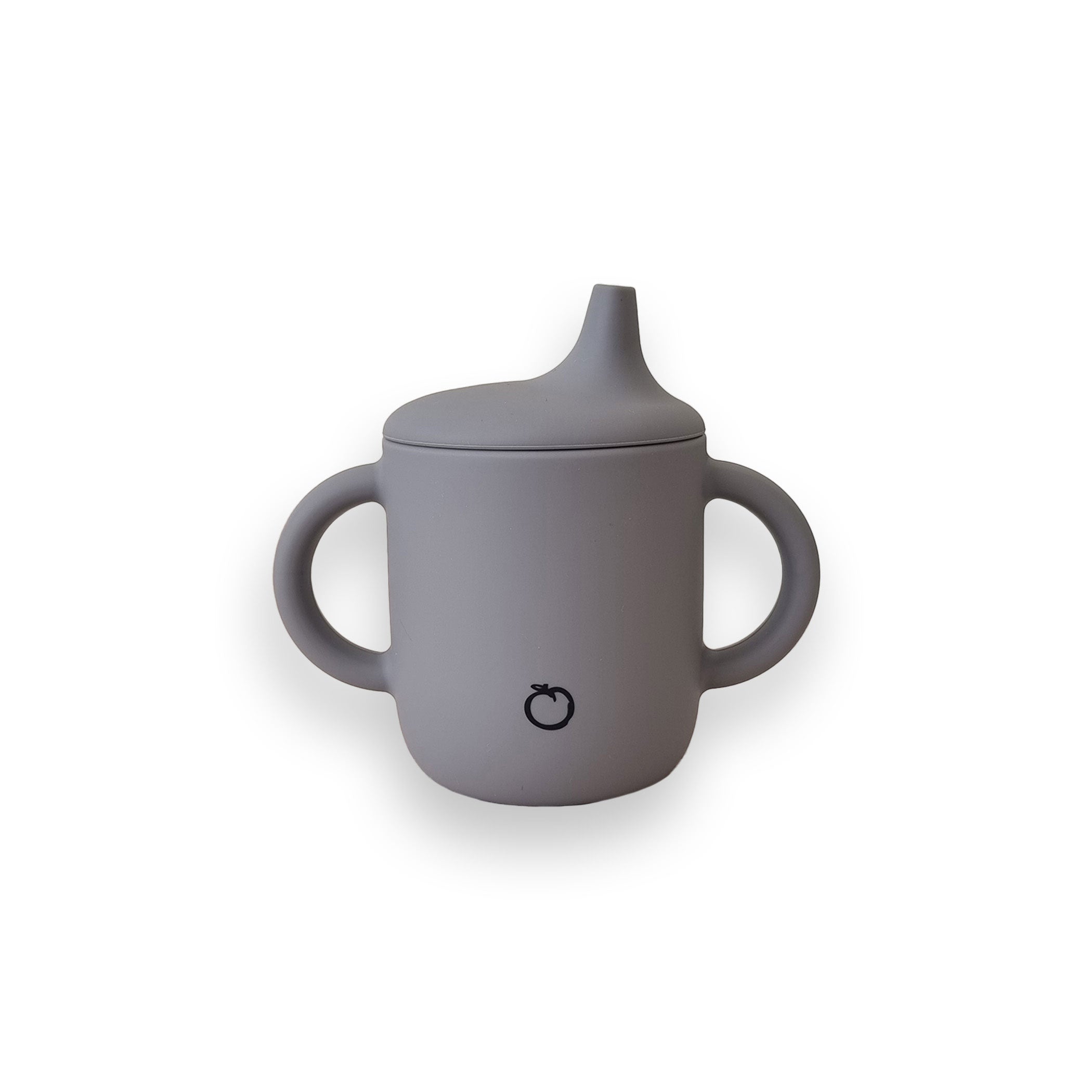 Plum Silicone Sippy Cup for Toddlers - BPA-Free, Leak-Proof, Soft Spout Grey Baby Cup - Perfect for Travel, Daycare & Learning to Drink Independently
