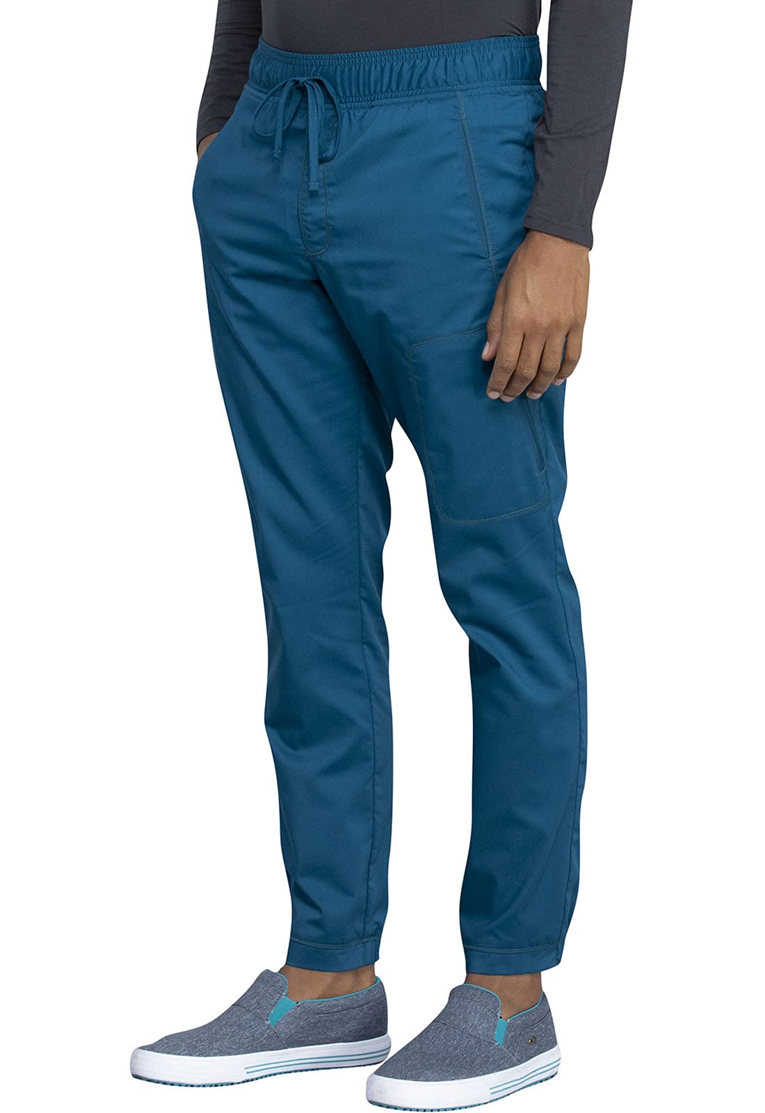 Cherokee Men's Scrubs Pants - Natural Rise Jogger with Zip Cargo Pockets WW012 | Comfortable Medical Workwear for Doctors & Nurses