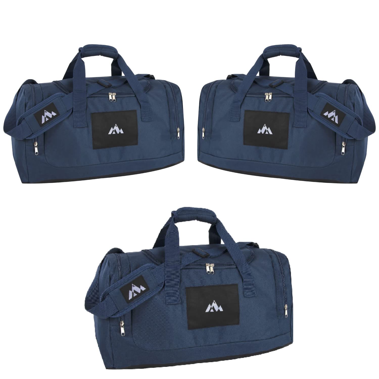 24 Pack Bulk Duffle Bags Wholesale - 22 Inch 40L Large Capacity Wide Opening Gym Bags with Multiple Pockets & Shoe Compartment (Blue) - Perfect for Travel, Sports, Gym & Storage