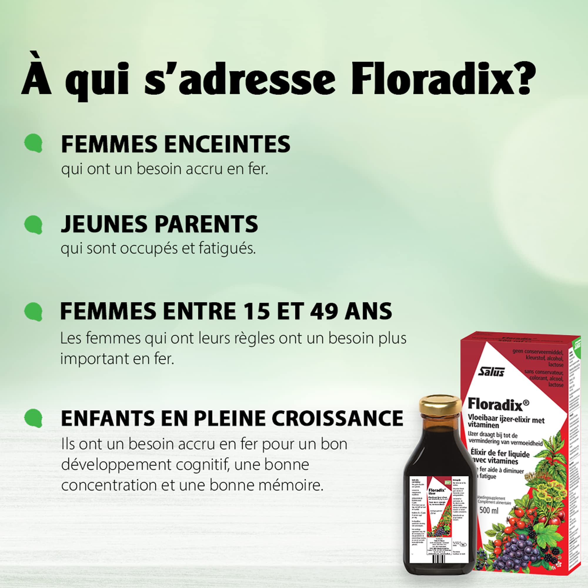 Floradix Liquid Iron & Vitamin Supplement - 250ml | Herbal Iron Formula for Energy & Vitality | Supports Healthy Blood & Immune System - Perfect for Adults & Teens with Low Iron Levels