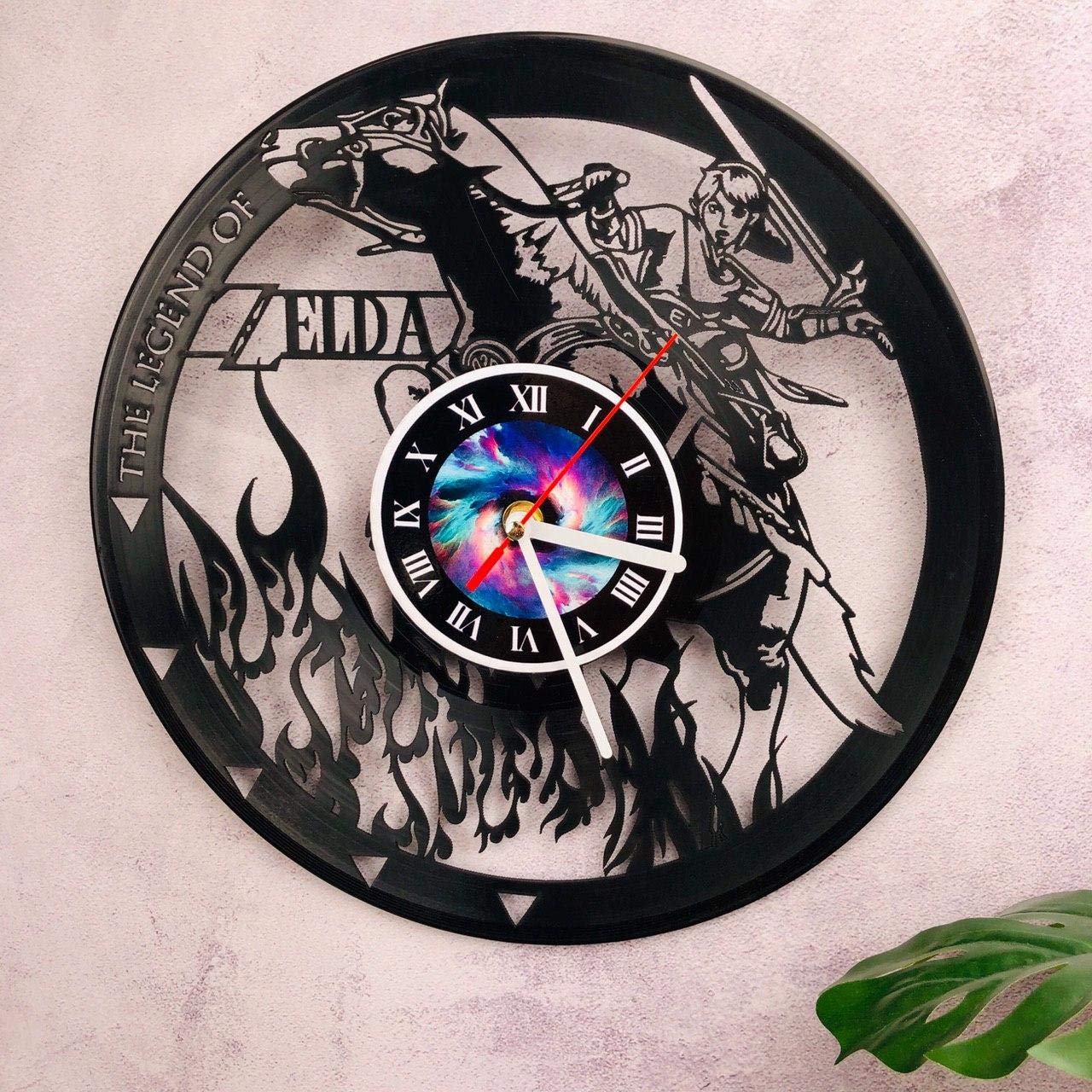 The Legend of Zelda Vinyl Record Wall Clock - Silent Non-Ticking Home Decor for Gamers & Fans | Unique Gift for Boss, Dad, Mom, Boy or Girl | Perfect for Bedroom, Living Room, Office & Game Room Decor