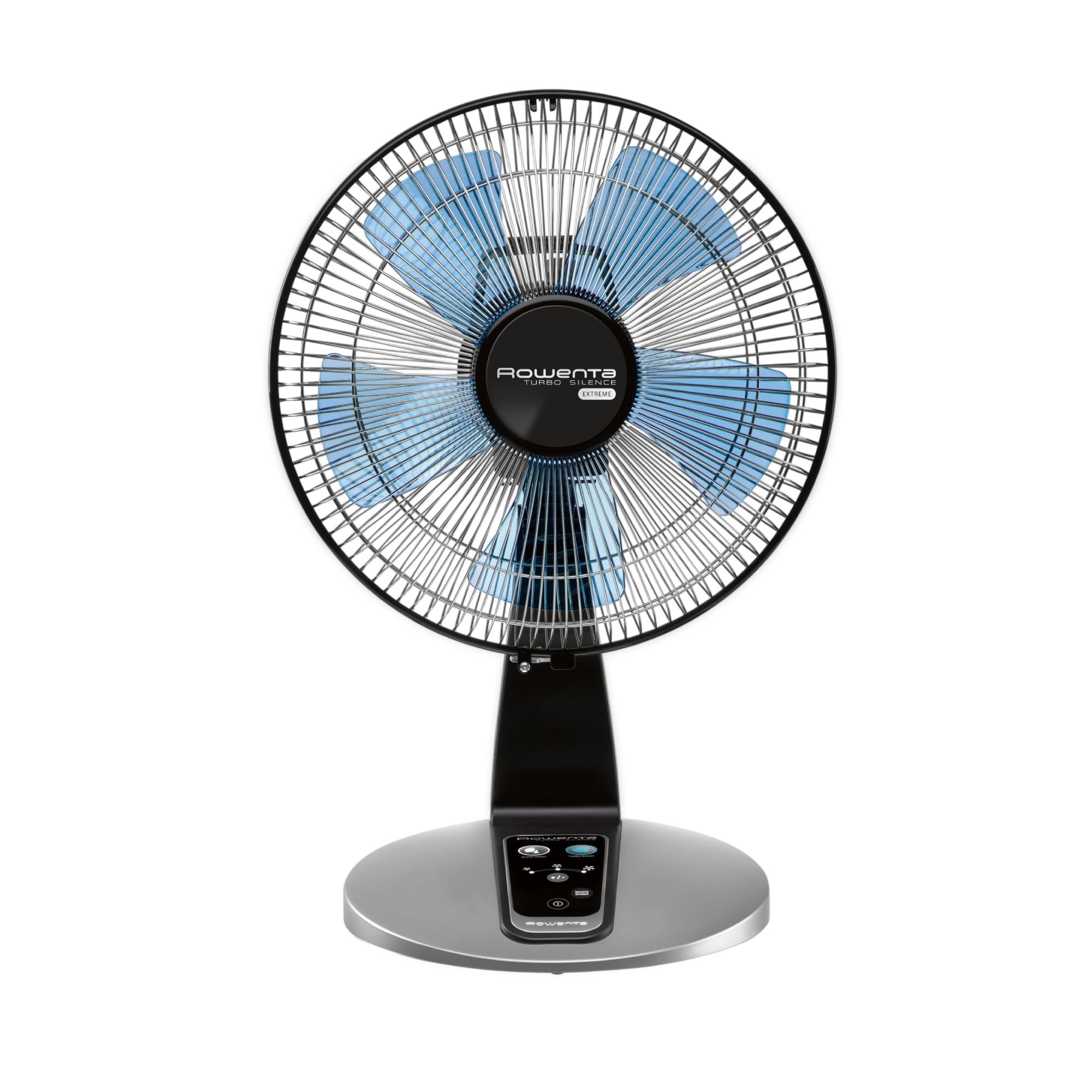 Rowenta VU2660 18-Inch Turbo Silence Table Fan - Ultra Quiet Oscillating Desk Fan with Remote, 5 Speed Settings, Portable for Bedroom, Office & Indoor Use - Black