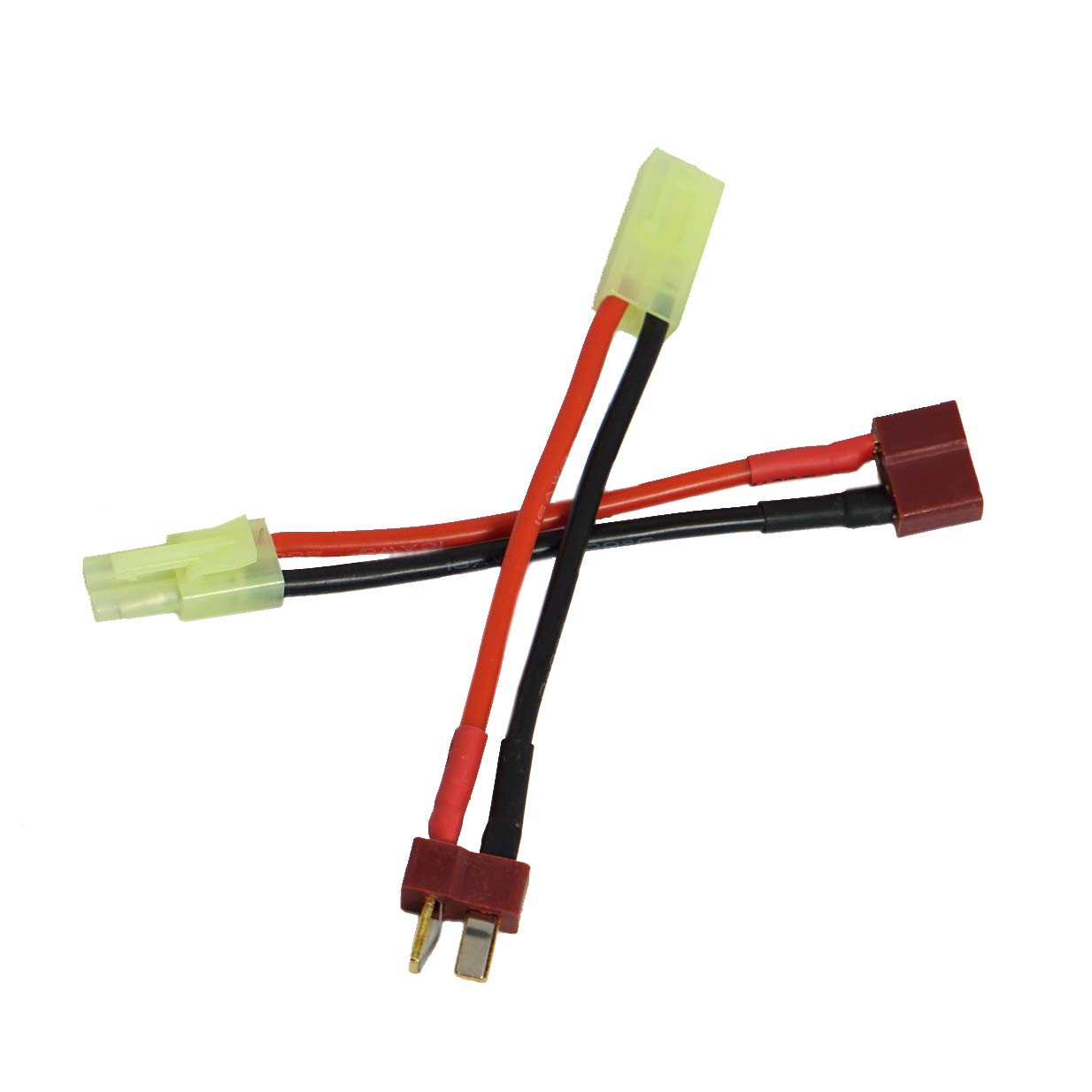 2 Pairs ShareGoo Mini Tamiya to Deans T Plug Adapter - 16AWG Silicone Cable (3.14