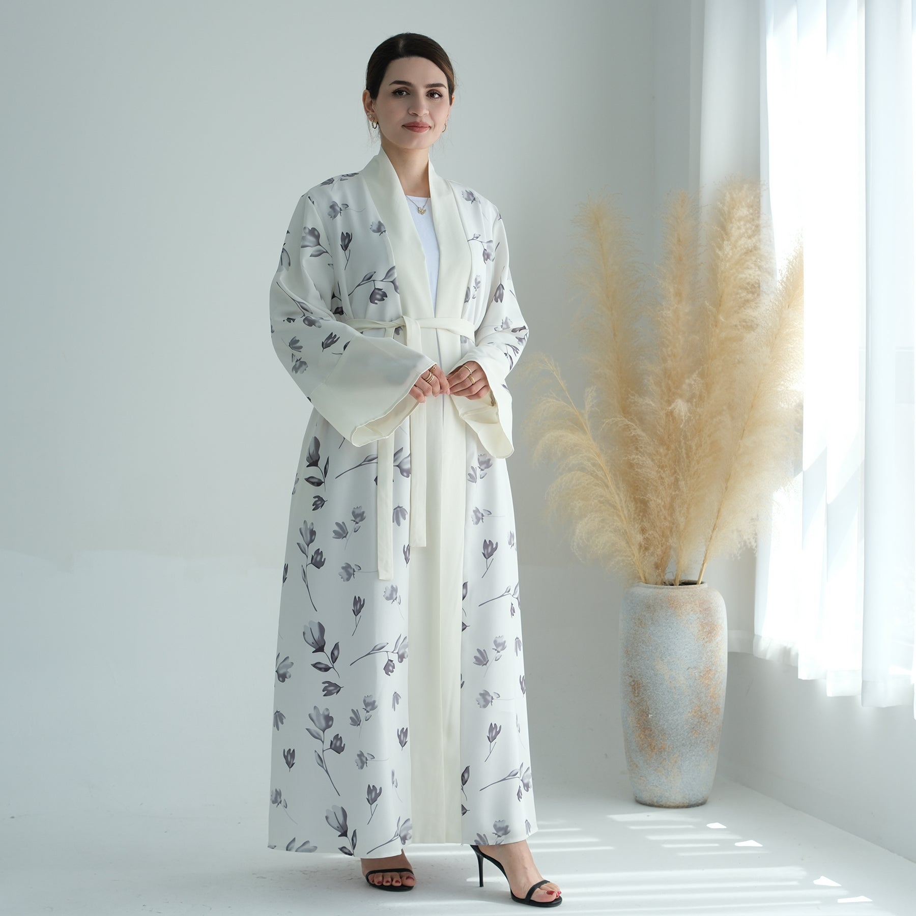 Flora 2 Piece Abaya Set - Premium White Muslim Prayer Dress for Women | Modest Islamic Clothing for Prayer, Mosque & Special Occasions