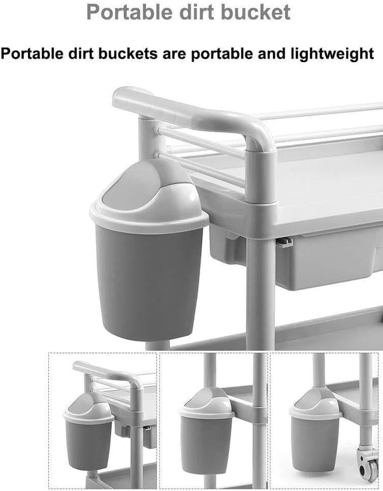 3-Tier Rolling Beauty Salon Cart with Handle - Mobile Hairdressing Trolley for Styling Tools, Cosmetics & Accessories - Perfect for Salon, Spa & Home Use