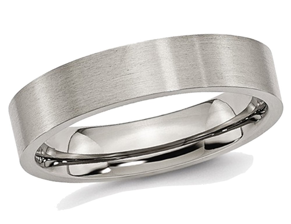 5mm Comfort Fit Titanium Wedding Band Ring for Men - Durable & Hypoallergenic Titanium Ring for Everyday Wear, Anniversary & Special Occasions
