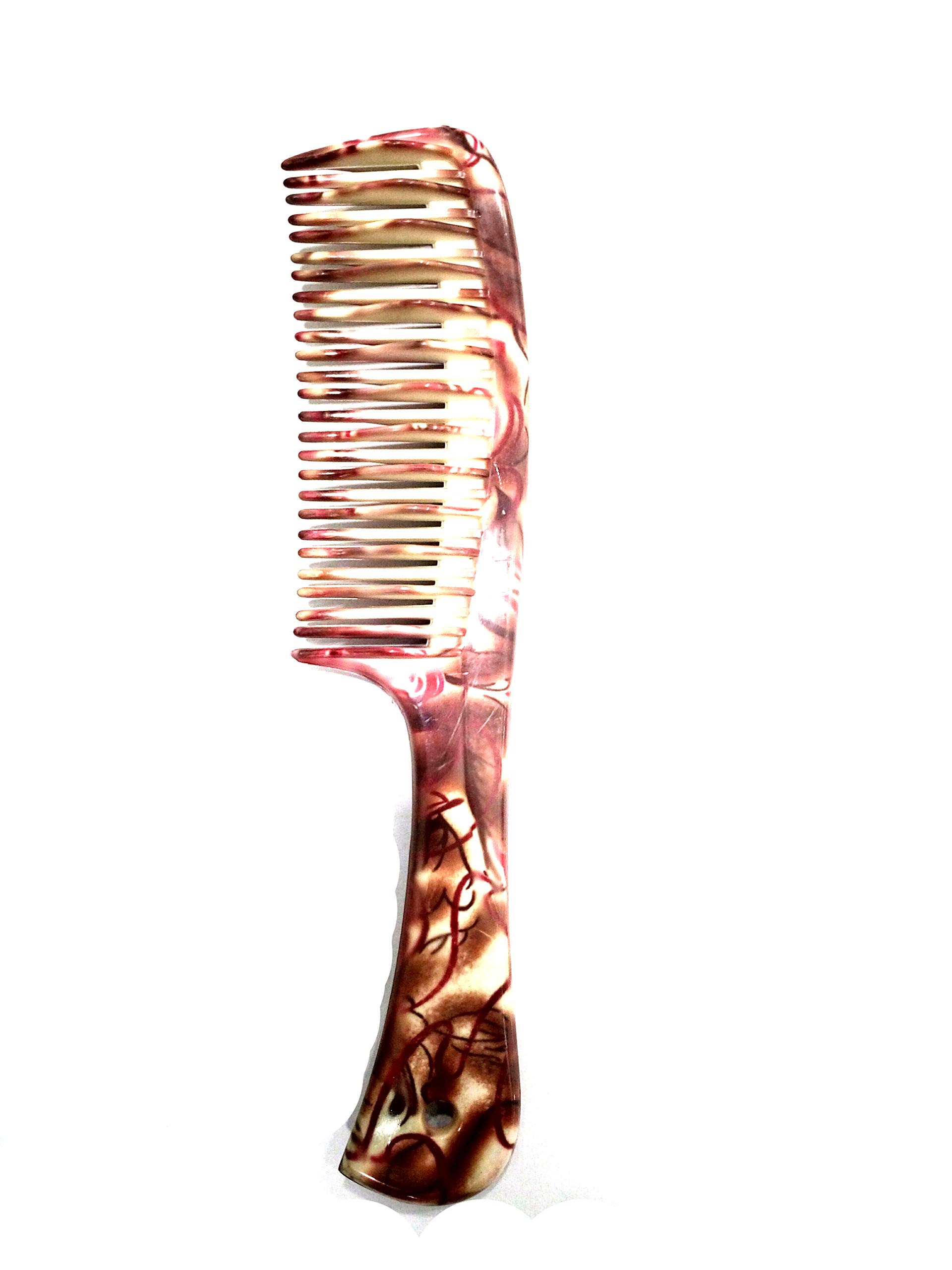 Wide Tooth Comb with Handle - Durable Detangling Hair Brush for Thick & Curly Hair - Multi-Color Styling Tool for Men & Women - Perfect for Home, Travel & Salon Use