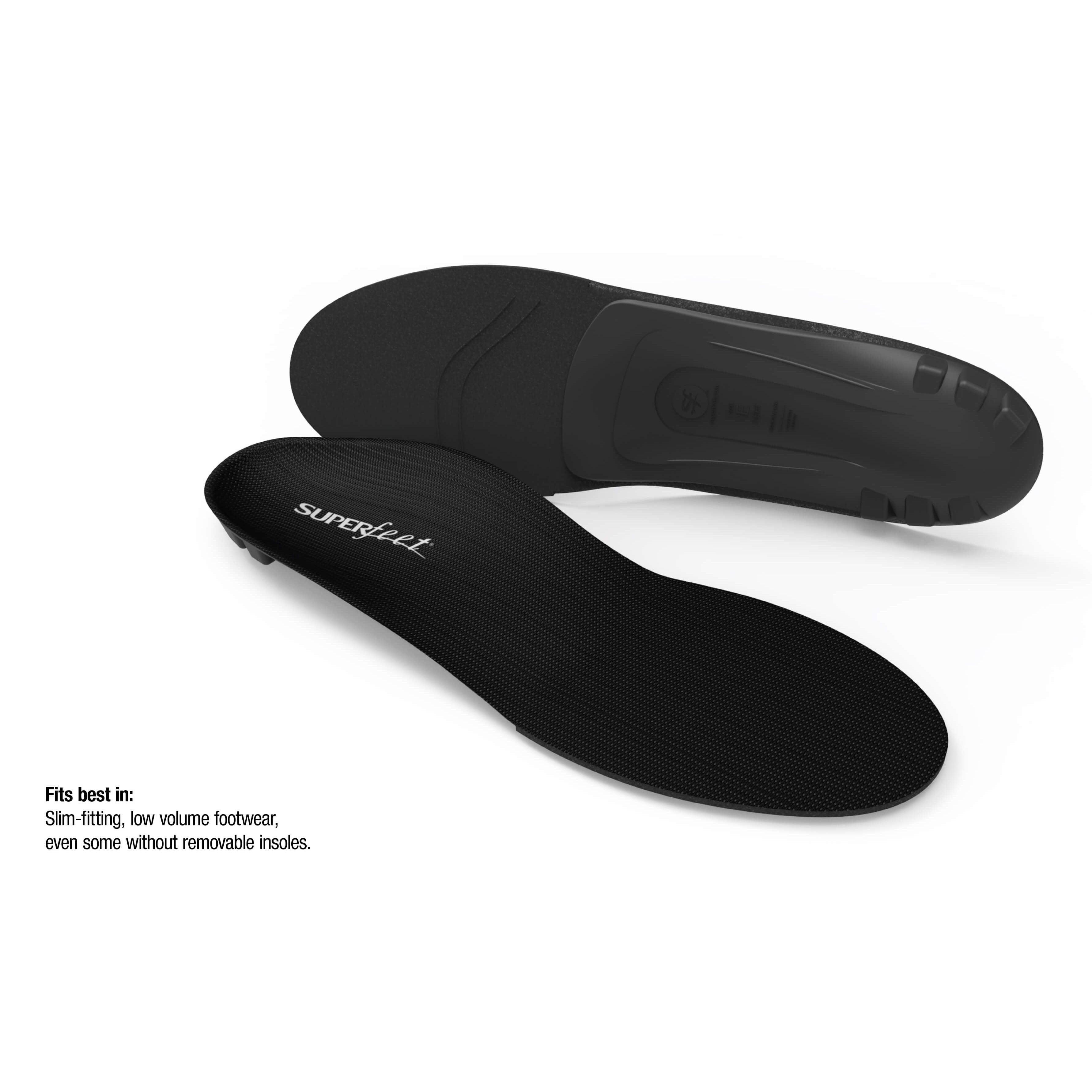 Superfeet Black Premium Insoles – High Arch Support for Running, Hiking & Work Shoes – All-Day Comfort & Pain Relief