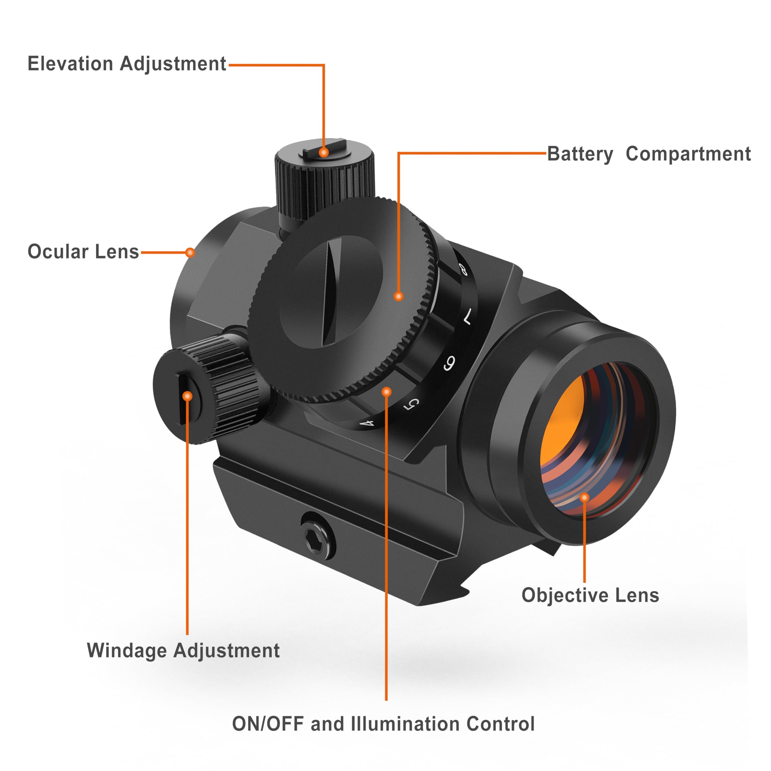 Feyachi RDS-25 4 MOA Red Dot Sight for Rifles - 1 Inch Riser Mount Included | Perfect for Hunting, Tactical Shooting & Airsoft | Durable & Accurate Gun Scope