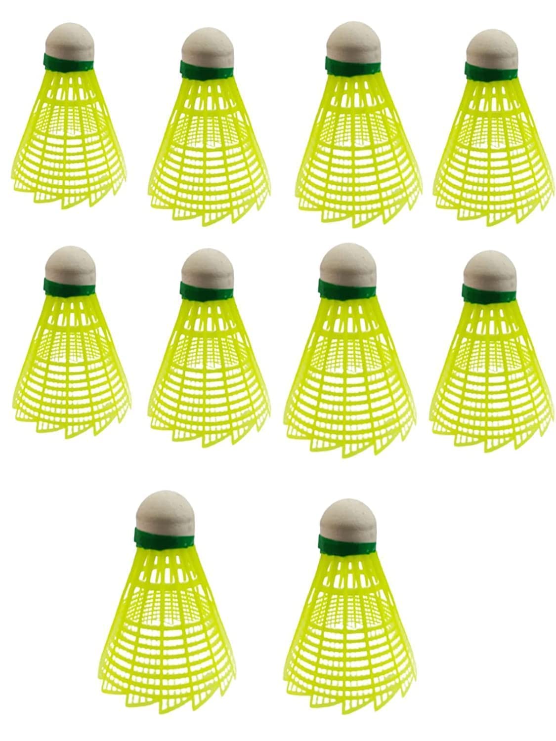 10-Piece Yellow Shuttlecock Combo Pack for Badminton - Durable & High-Visibility for Outdoor & Indoor Sports, Training, and Family Fun