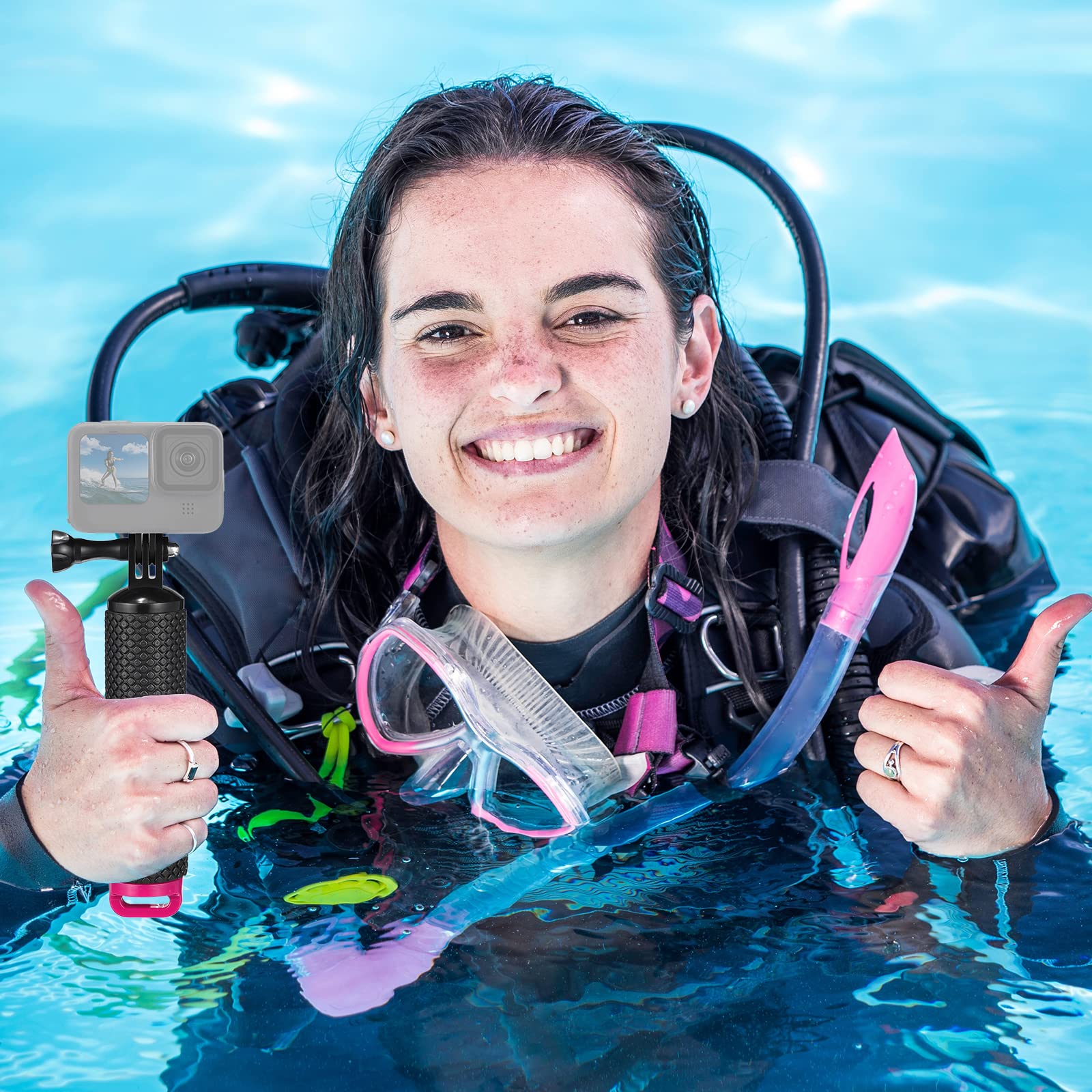 Waterproof Floating Hand Grip for GoPro & Action Cameras - Adjustable Wrist Strap for Surfing, Kayaking, Snorkeling (Yellow & Black) - Perfect for Water Sports & Outdoor Adventures