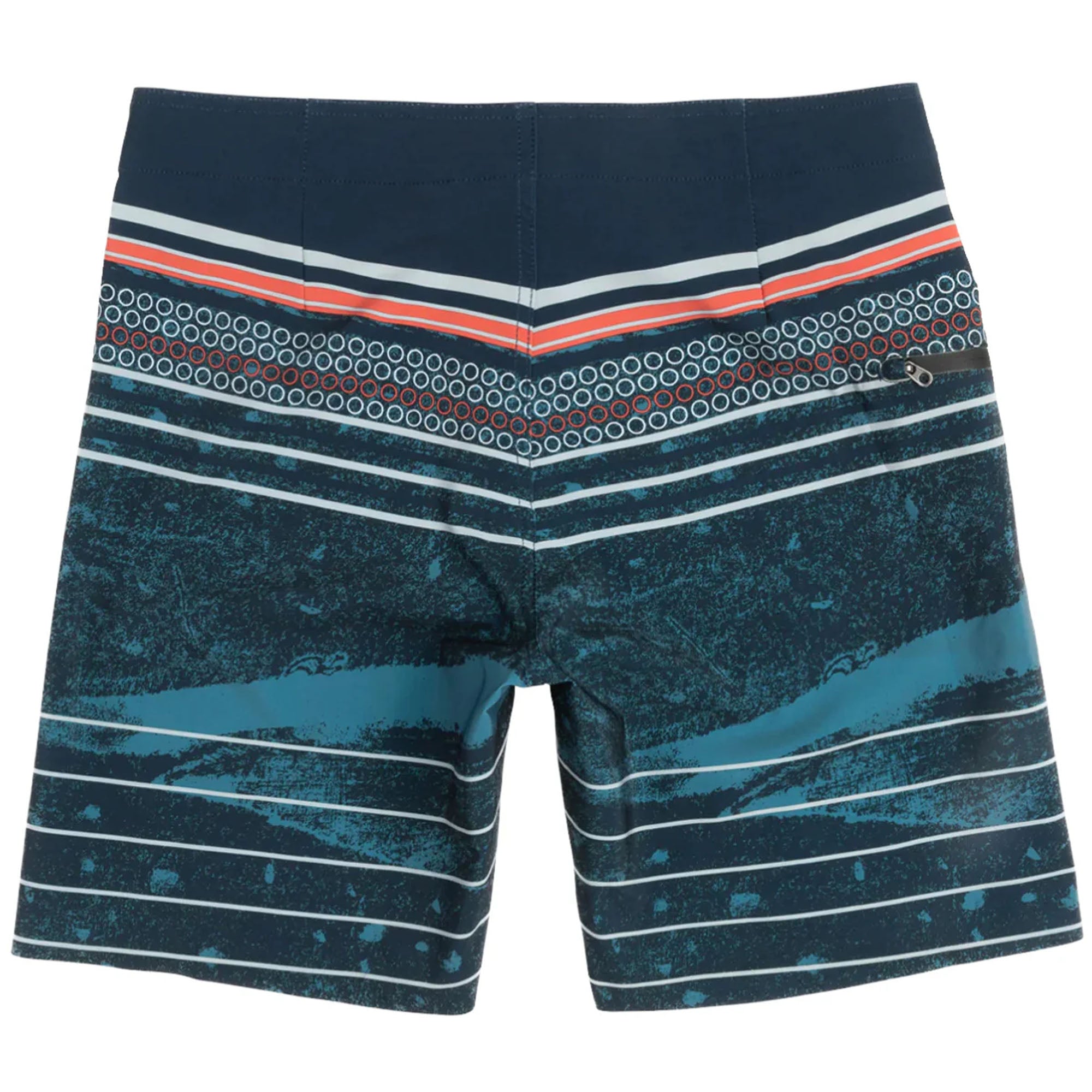 Dark Seas Gyotaku Men's Swim Trunks - Quick-Dry Board Shorts for Swimming & Surfing - Navy Blue Beachwear for Summer Vacation & Water Sports