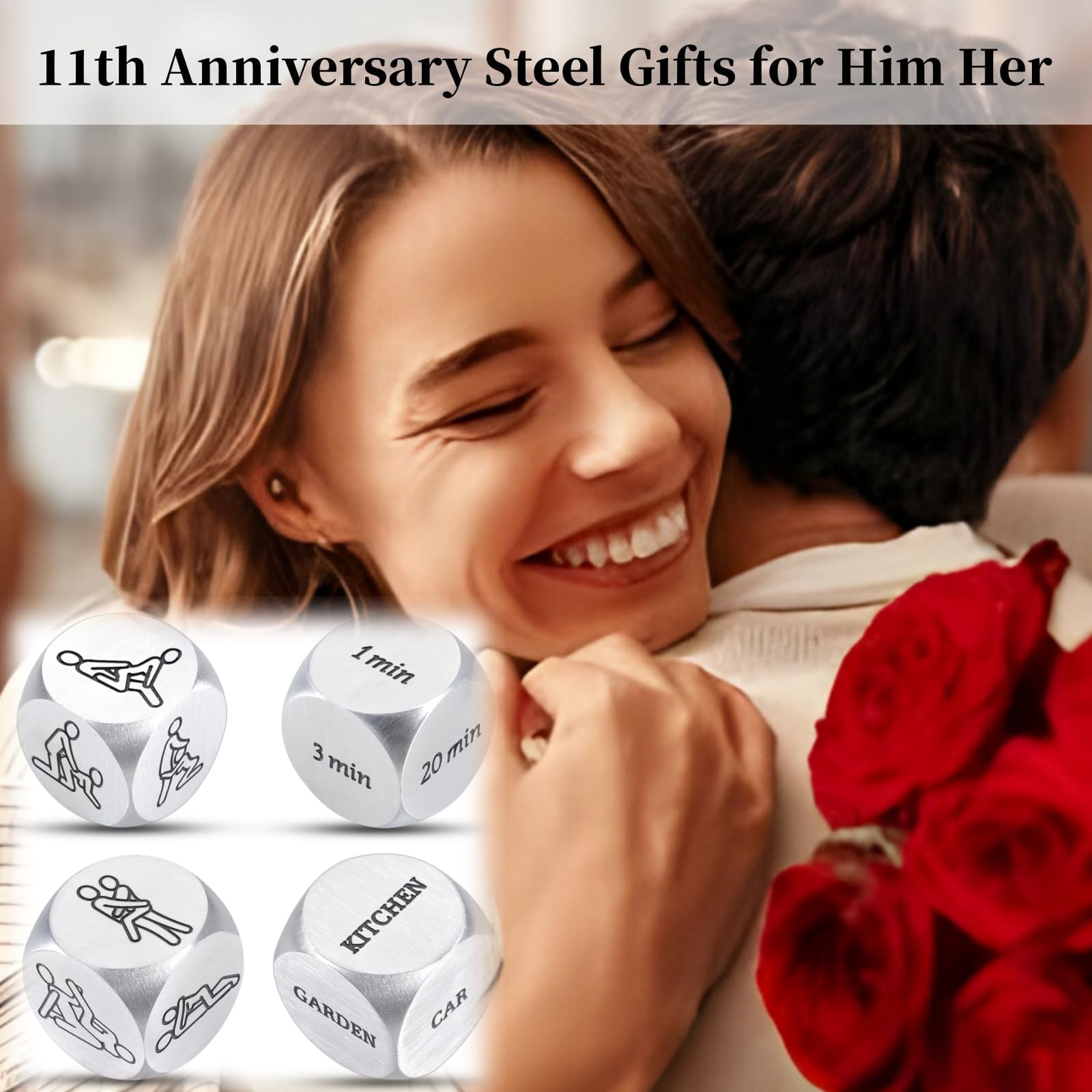 4Pcs Easter Basket Stuffers for Adults - Fun Date Night Dice Game for Couples, Boyfriend, Girlfriend, Husband, Wife - Perfect Easter Gifts, Anniversary & Birthday Presents - Great for Romantic Evenings, Party Games & Holiday Celebrations