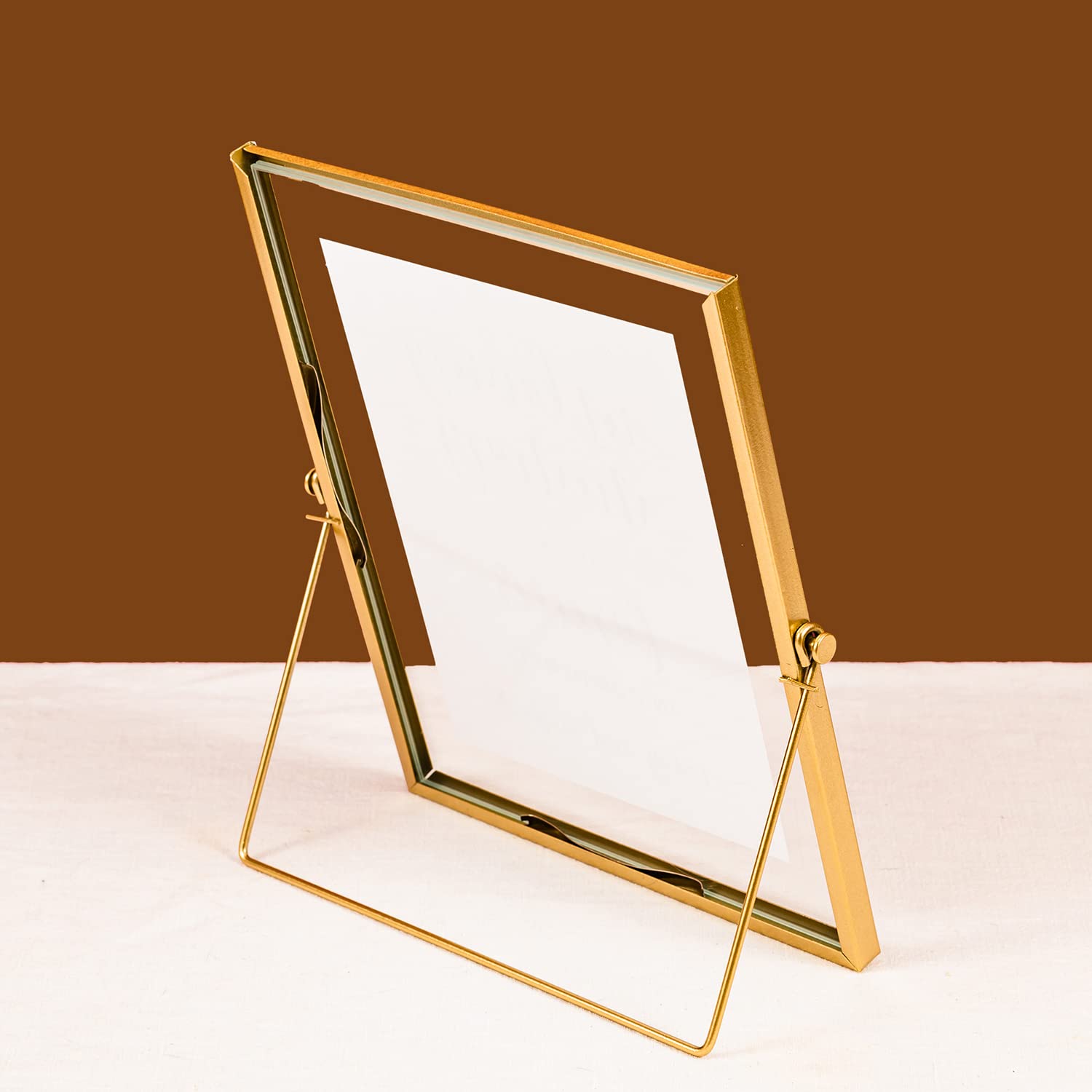 5-Piece Clear Glass Gold Sign Holder Set - 8x10 Inch Gold Glass Picture Frame for Wedding, Party, Table Signs - Perfect for Menus, Place Cards & Event Decor
