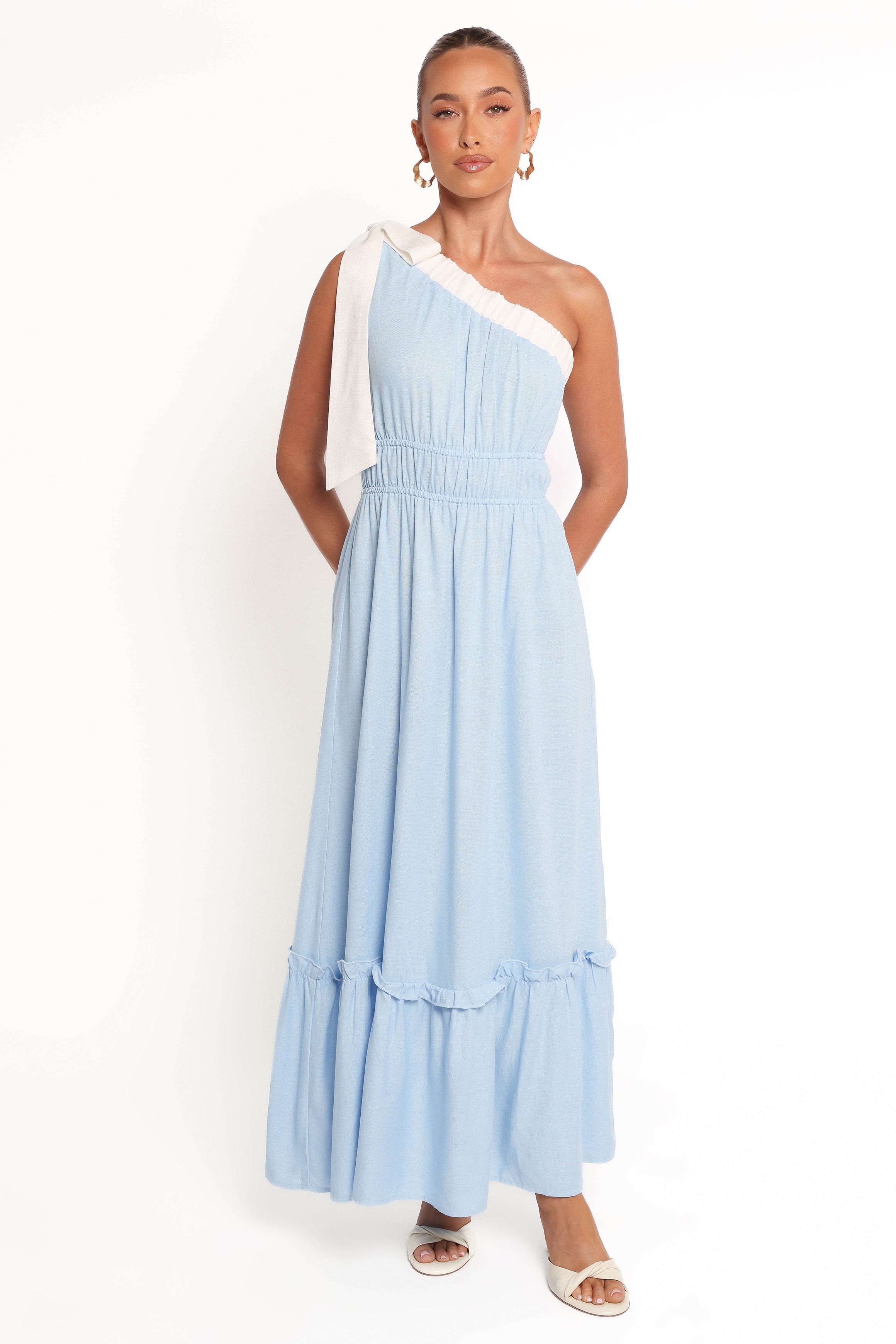 Gilda Maxi Dress - Blue & White Floral Summer Dress for Women | Beach Wedding, Vacation, Party Outfit