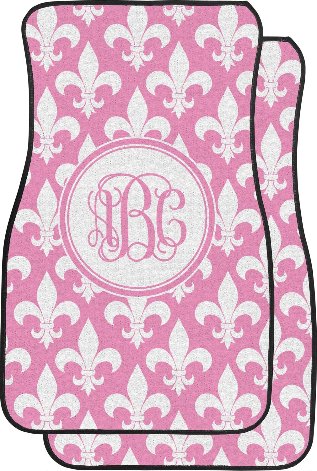 Custom Fleur De Lis Car Floor Mats for Front Seats - Personalized Monogram Auto Accessories - Perfect for Luxury Cars, Gifts & Home Decor