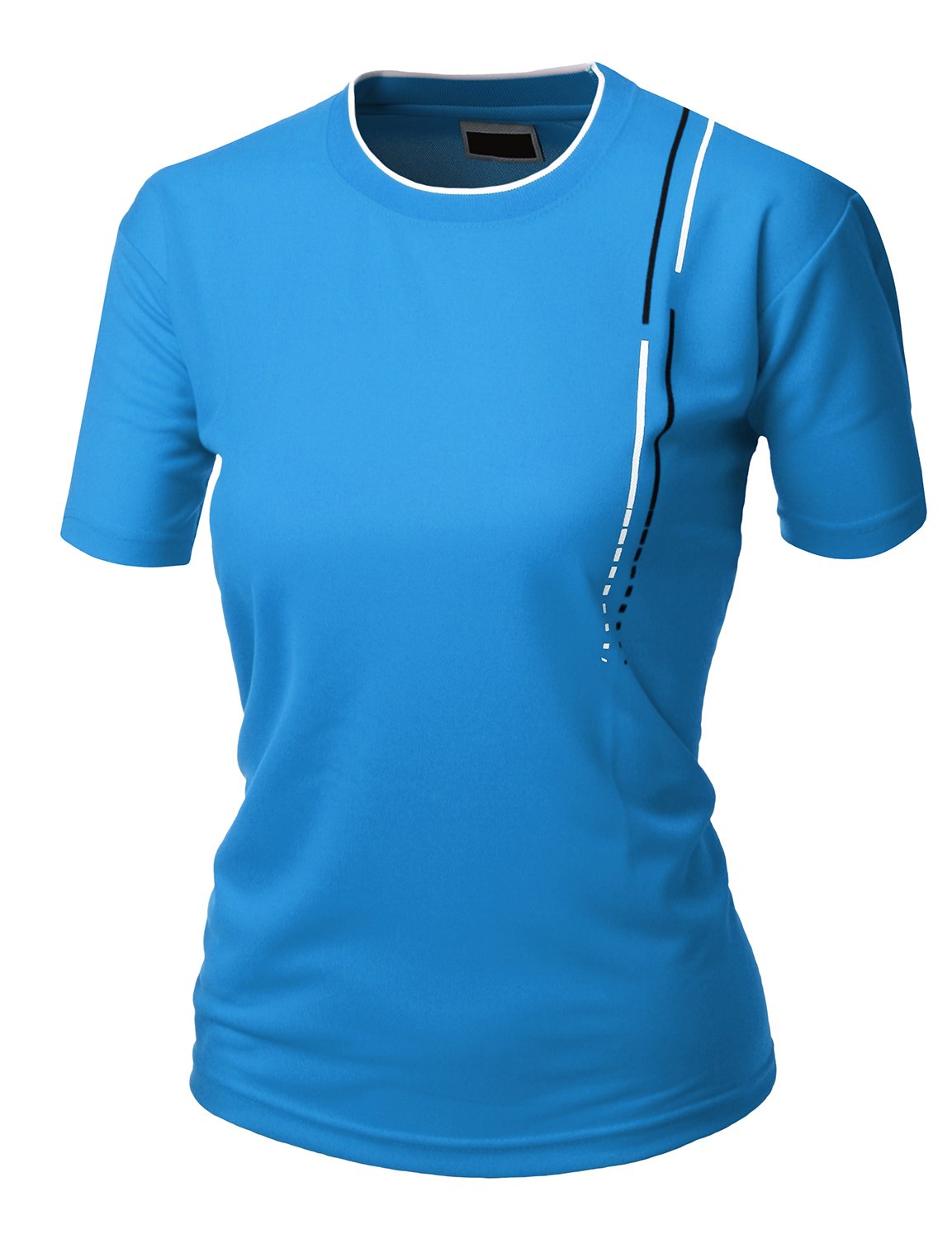Xpril Women's 2-Tone Short Sleeve Polo Collar T-Shirt - Breathable Coolon Fabric for Casual Wear & Outdoor Activities