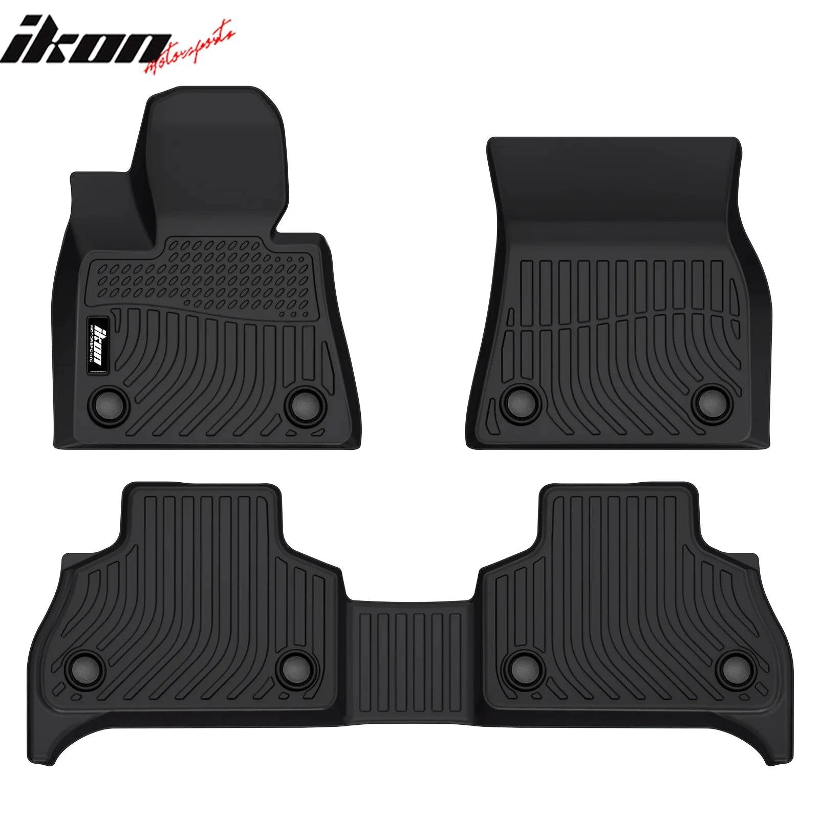 IKON 3D Molded All-Weather Floor Mats for 2019-2024 BMW X5 G05 & X5M F95 - Premium TPE Thermoplastic Elastomer Front & Rear Seat Protection (3-Piece Set) - Perfect for Daily Commutes, Road Trips & Off-Road Adventures