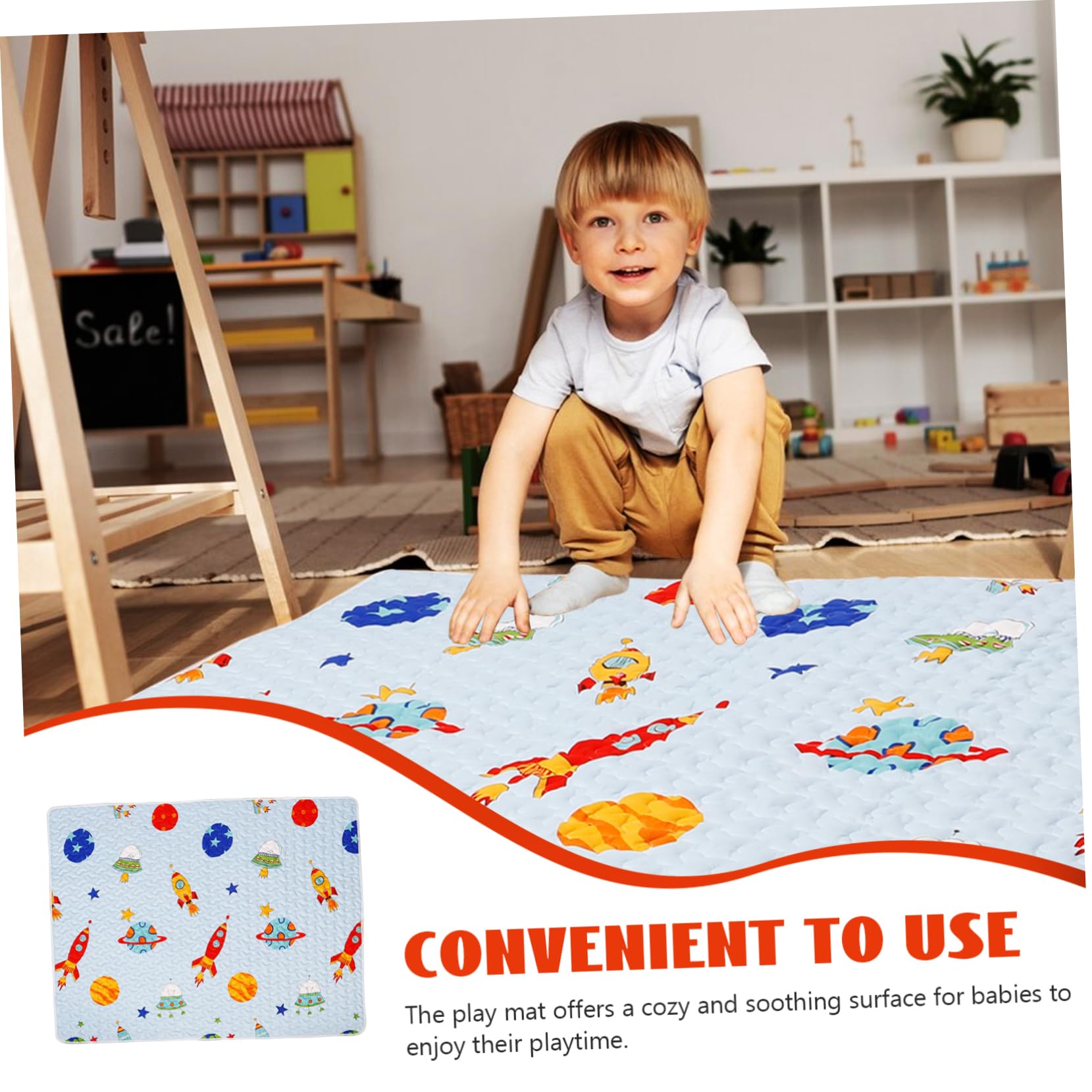 Beatifufu Baby Play Mat - Waterproof High Chair Floor Mat, Non-Slip Toddler Activity Mat with Colorful Designs | Perfect for Nursery, Playtime & Mealtime Safety