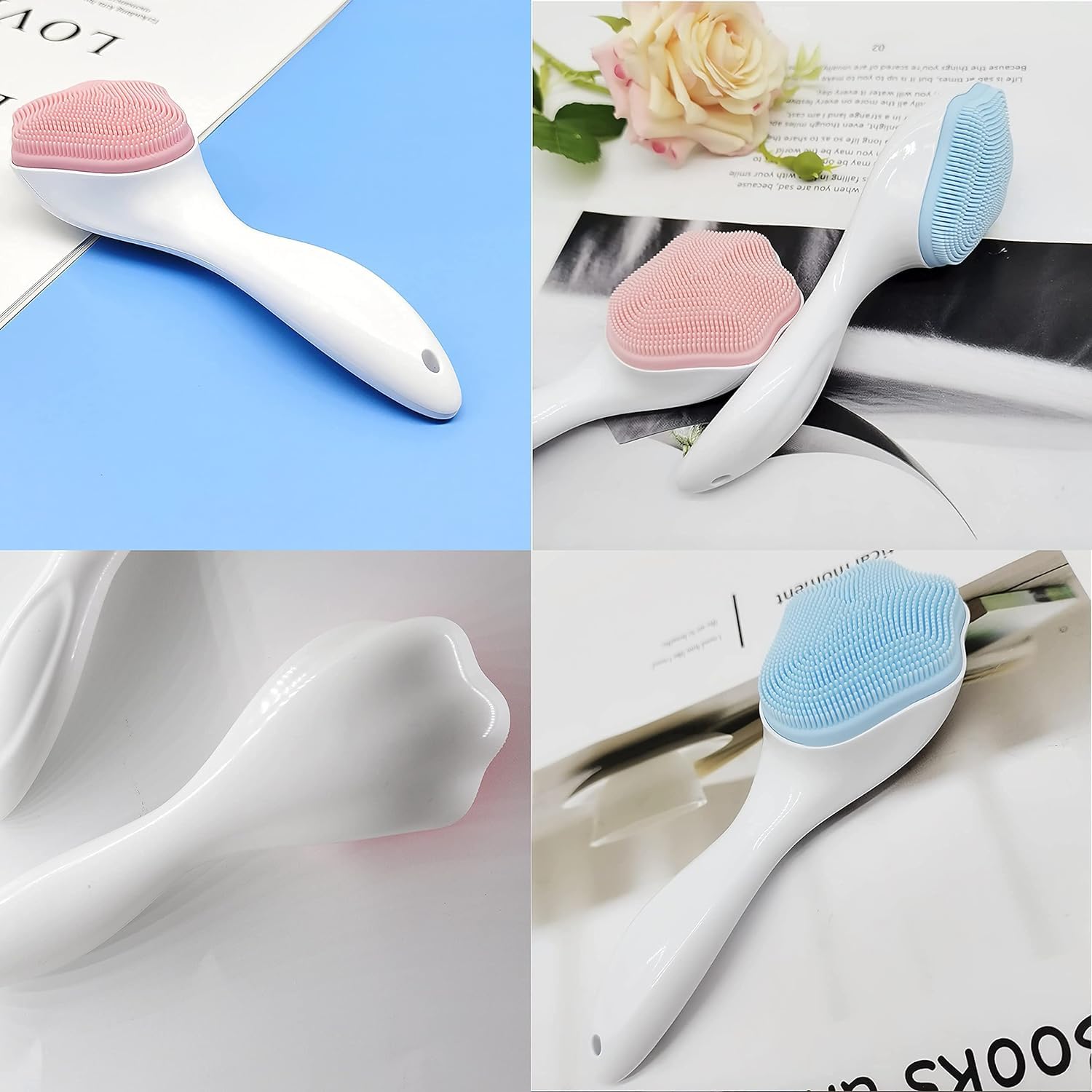 GREEMITO Soft Silicone Face Cleansing Brush - Manual Waterproof Face Scrubber & Skin Care Tool for Deep Cleaning | Exfoliating & Makeup Removal | Perfect for Daily Skincare Routine & Travel (Multi-Color)