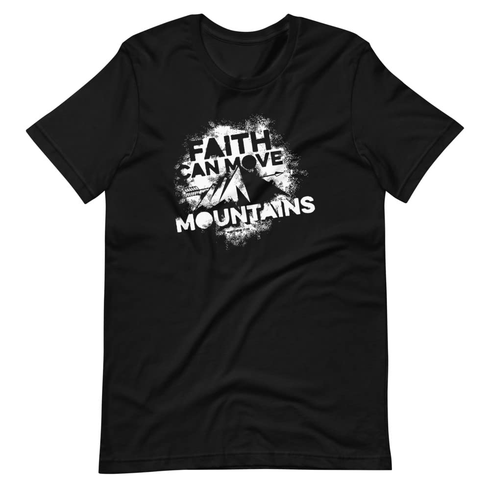 Faith Can Move Mountains T-Shirt - Inspirational Christian Tee for Men & Women - Casual Wear for Church, Daily Life & Motivational Gifts