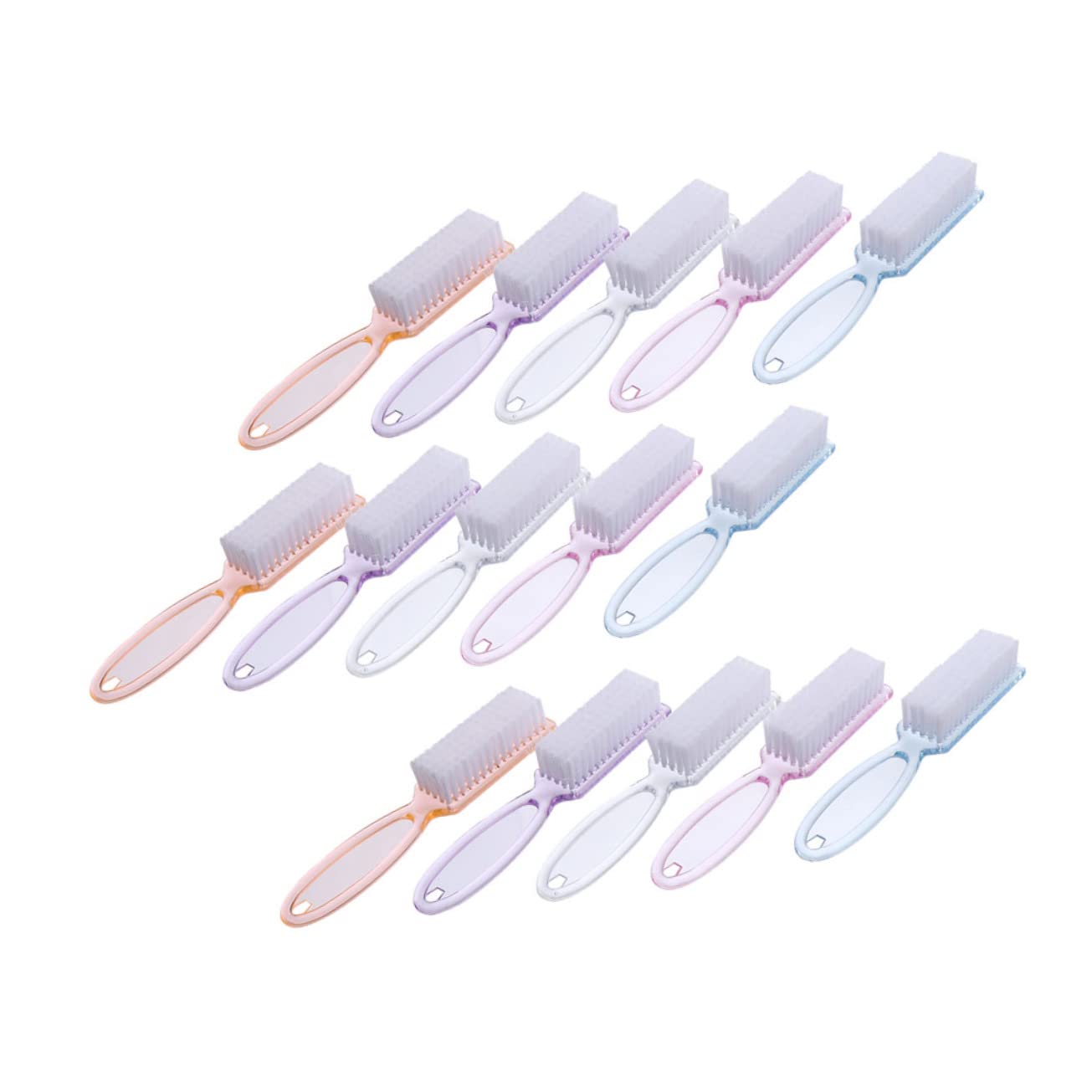 PLAFOPE 15-Piece Nail Brush Set - Professional Nail Cleaner for Salon & Home Manicure, Long Handle PP Nail Art Cleaning Brush for Nail Shops, DIY Nail Care - Perfect for Gel Polish Removal & Cuticle Cleaning