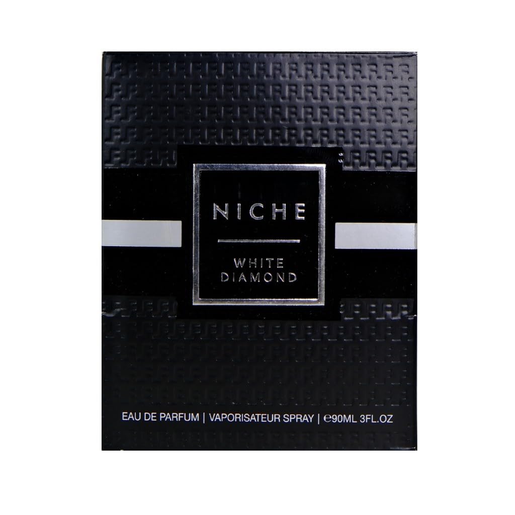 Premium White Diamond Cologne for Men - Fresh, Woody & Masculine Fragrance - 3.0 oz (90ml) Eau de Toilette - Perfect for Date Night, Office & Special Occasions