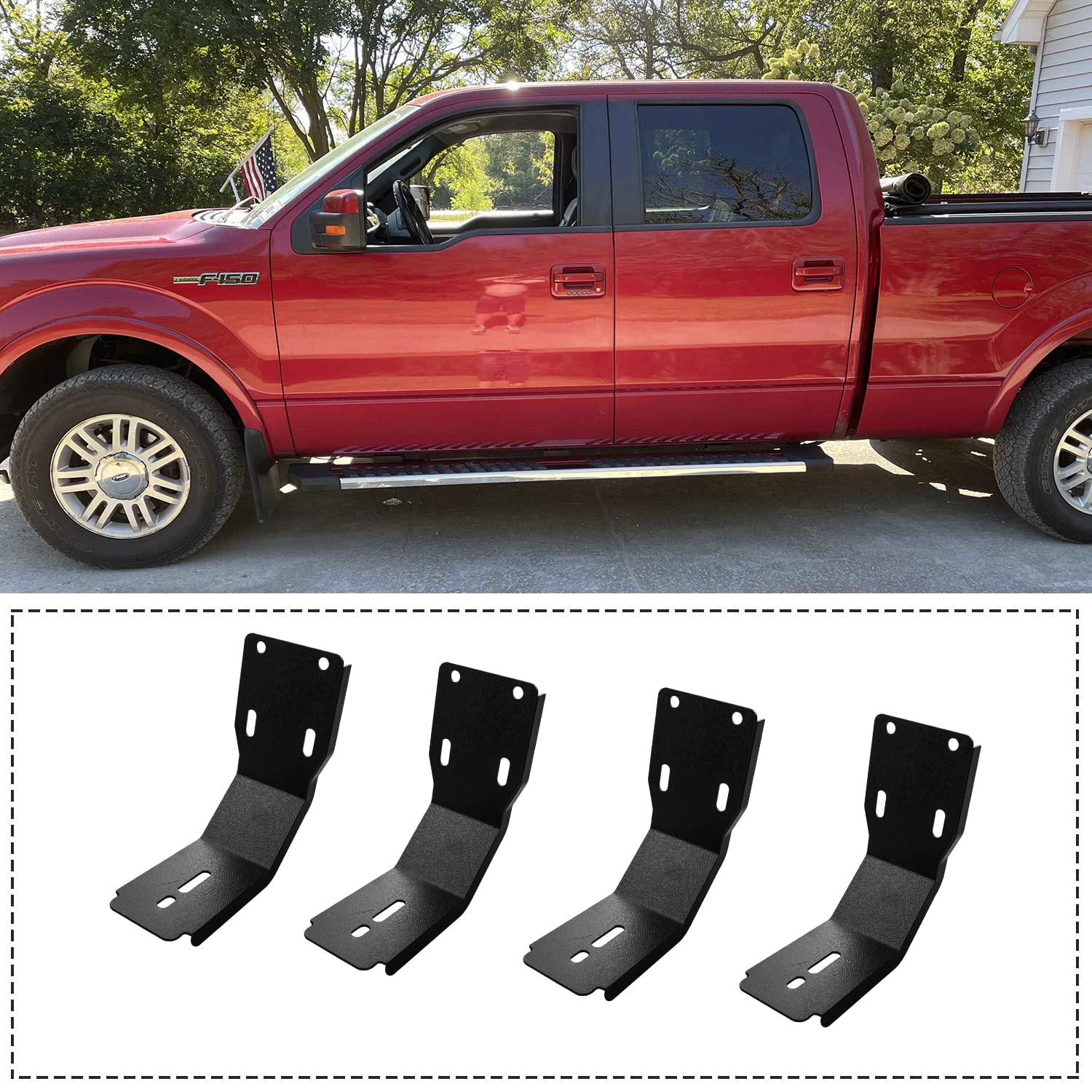 COMNOVA OE Style 6 Inch Side Running Boards Nerf Bars - Fit 1999-2016 Ford F250 F350 Super Duty Extended Cab Pickup (3/4 Size Rear Doors) - Heavy Duty Truck Side Steps for Easy Entry & Off-Road Protection