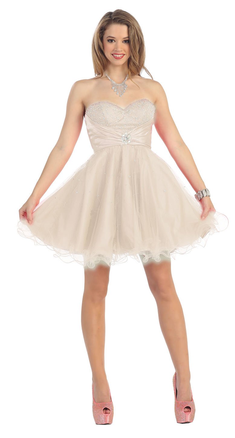 Fairytailes Strapless Cocktail Party Dress for Juniors - Elegant Prom Gown #2697 | Perfect for Homecoming, Formal Dances & Special Occasions