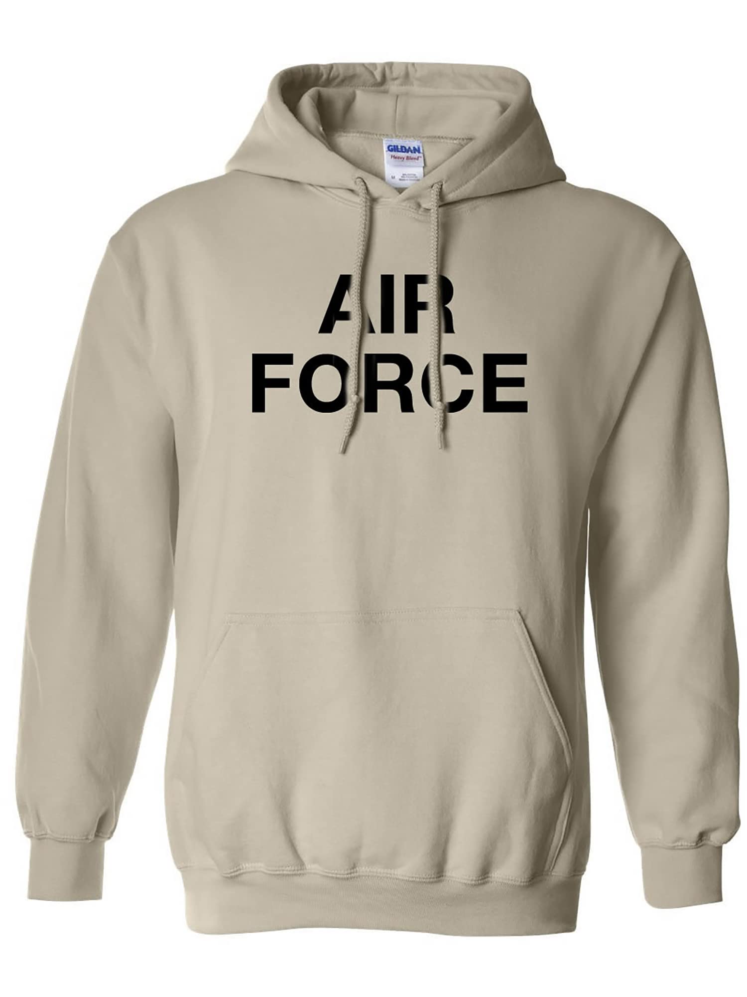Vintage Air Force Hooded Sweatshirt for Men & Women | Sand Color Pullover Hoodie | Military Style Casual Wear for Street Fashion & Outdoor Activities