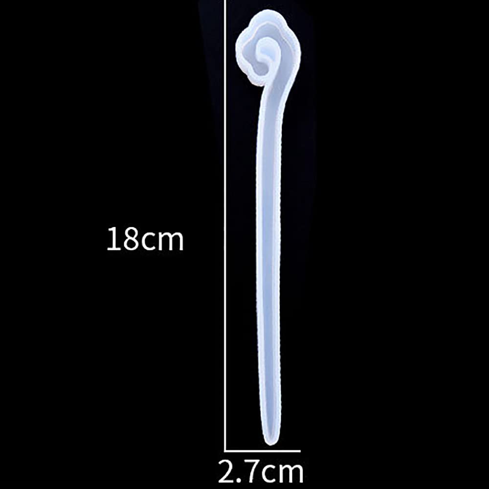 8 Pcs Silicone Hairpin Molds for DIY Hair Sticks & Jewelry Clips - Women's Classical Headdress Epoxy Resin Molds for Crafting Hair Accessories (Perfect for DIY Hairpins, Resin Jewelry Making & Gift Projects)