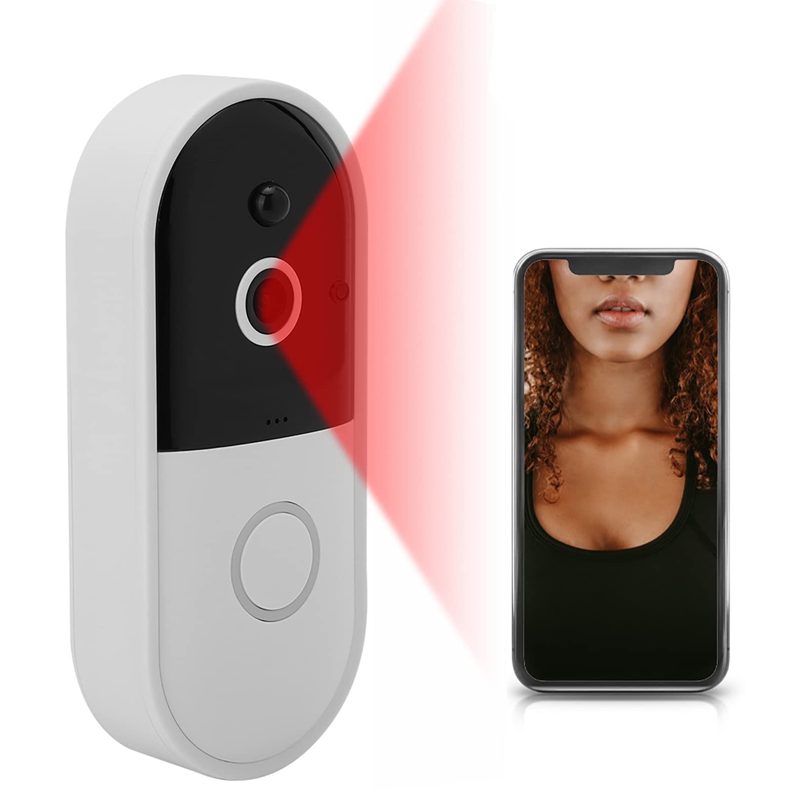 Wireless WiFi Video Doorbell - HD, Night Vision, App Alerts for Home Security