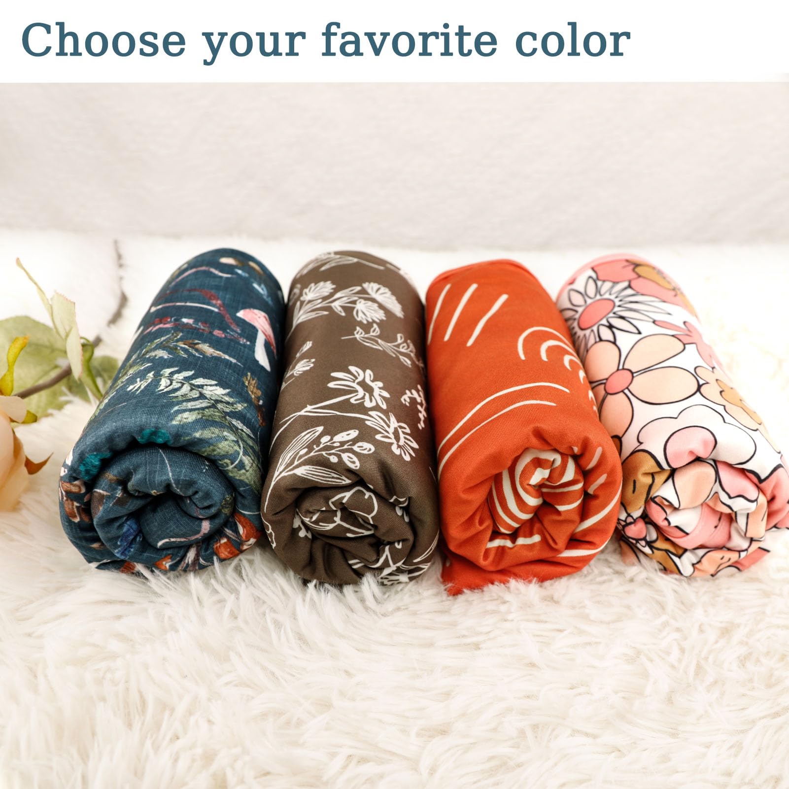Soft Stretchy Baby Swaddle Blanket - Jersey Knit Receiving Blanket for Boys & Girls - Double Layer Nursery Blanket with Mushroom Print - Perfect for Newborn Swaddling, Sleeping & Cuddling
