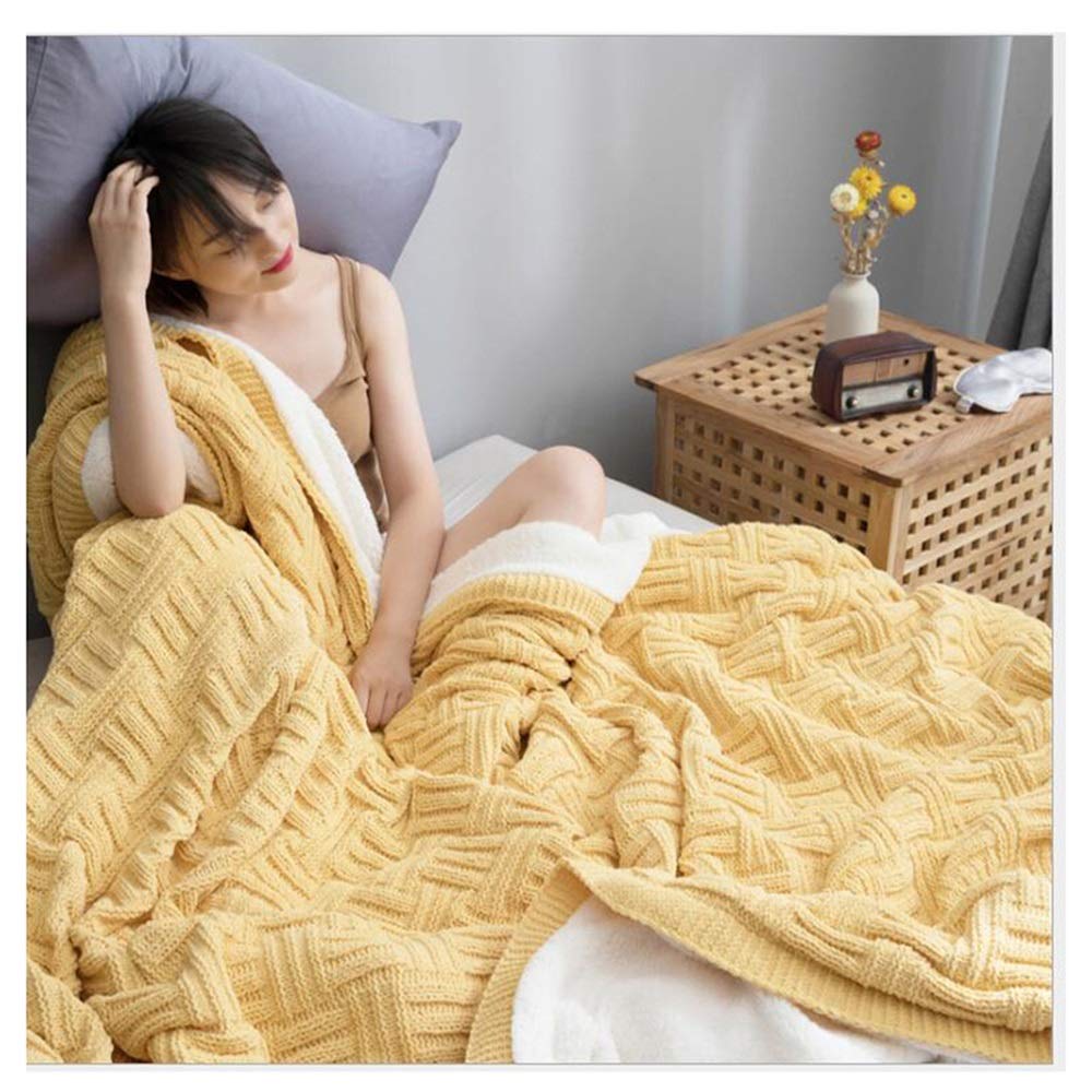 Soft & Cozy FUFU Knit Throw Blanket for Couch, Sofa, Bed - All-Season Cotton Waffle Weave Blanket for Adults & Kids - Perfect for Home, Beach, Camping & Outdoor Use - Farmhouse Style Blanket in 2 Sizes (50x60 & 60x80 Inches)