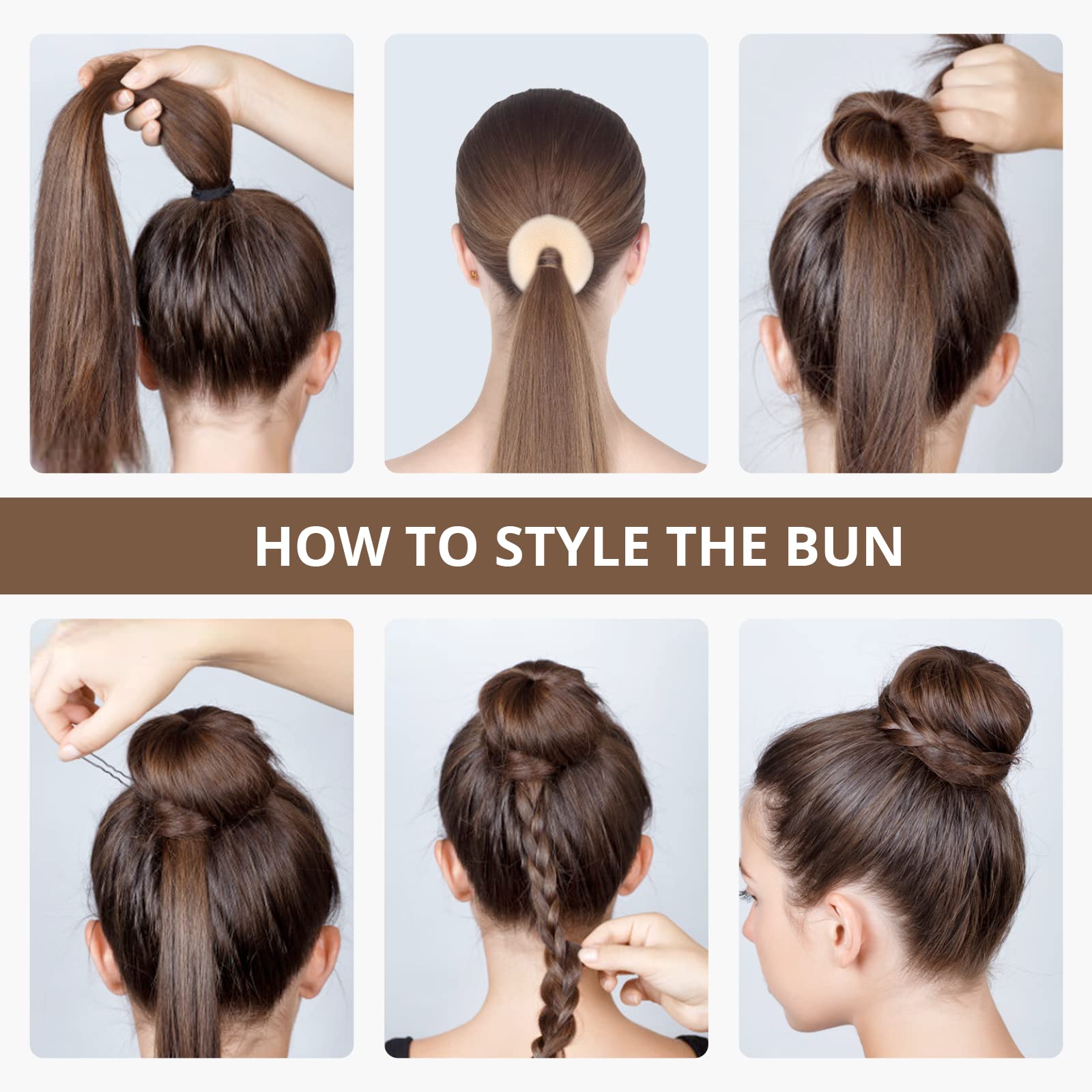4-Size Beige Donut Bun Maker Set with 50 Bobby Pins - Hair Bun Shaper for Chignon, Ballet & Dance Hairstyles - Perfect for Dancers, Performers & Everyday Elegant Looks