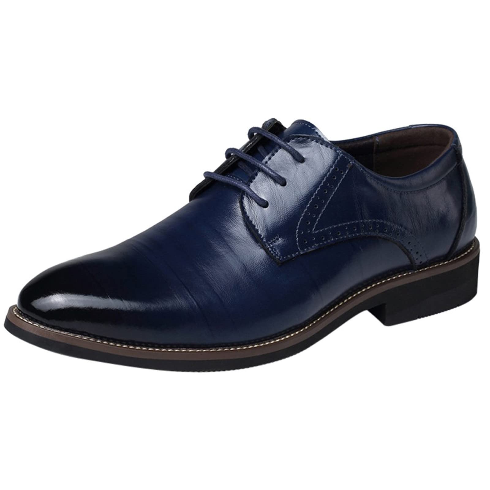 **Men's Genuine Leather Dress Shoes - Wide Width Derby Brogues for Business & Formal Occasions | Comfortable & Stylish Office & Wedding Shoes**