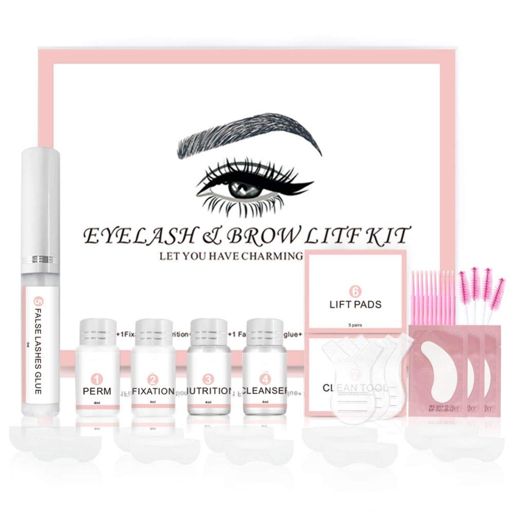 Professional 2-in-1 Lash Lift & Brow Lamination Kit - DIY Eyelash Perming & Eyebrow Styling Set for Semi-Permanent Curling & Wave Effect - Perfect for Salon Use & Home Beauty Care