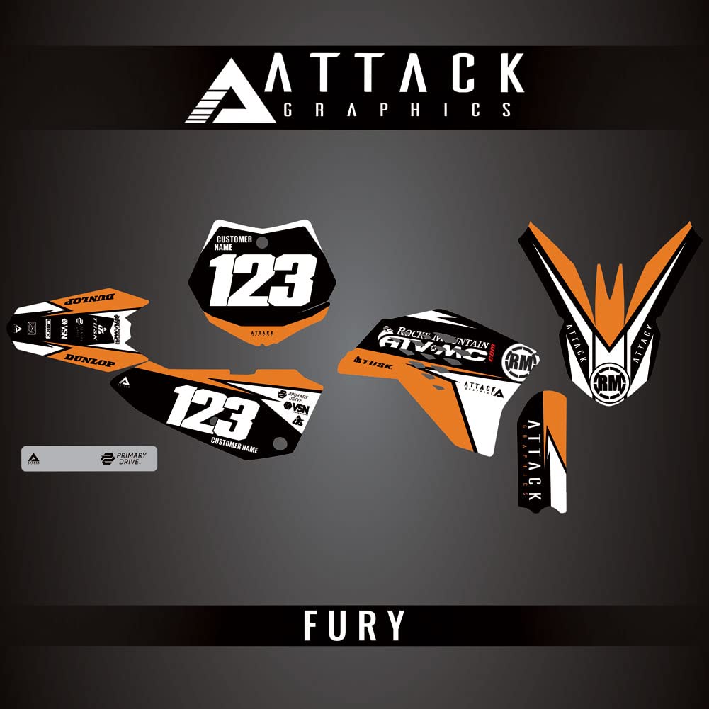 Custom Fury Complete Bike Graphics Kit for KTM 65 SX 2012 - High-Quality Dirt Bike Decals & Stickers for Motocross Racing, Off-Road Riding & Bike Customization