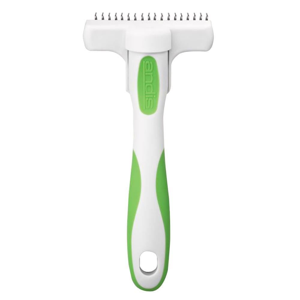 Andis 65760 Deshedding Tool for Cats & Dogs - Reduces Shedding by 90% - Gentle Dematting Brush with Non-Slip Rubber Handle - Perfect for Home Grooming & Pet Shedding Control