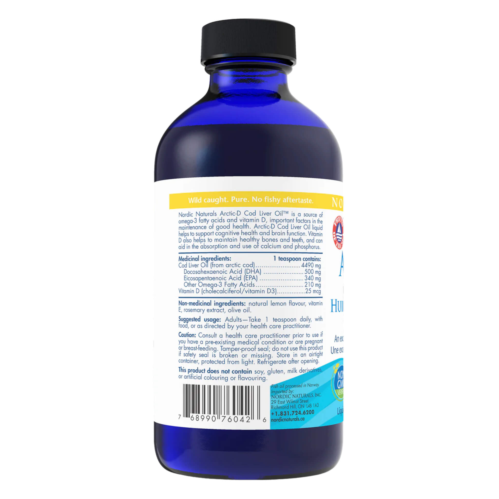 Premium Arctic Cod Liver Oil with Lemon Flavor - Omega 3 Fish Oil Supplement for Heart, Brain & Joint Health - Supports Immunity & Energy Boost - Ideal for Adults & Kids Daily Wellness Routine