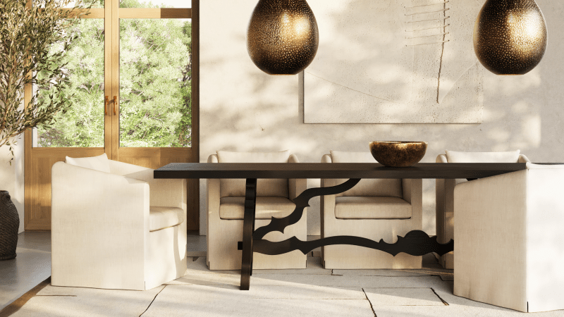 Handmade Black Rectangular Dining Table - Solid Wood Large Farmhouse Dining Table for 6-8 People | Perfect for Family Gatherings, Dinner Parties & Modern Farmhouse Decor