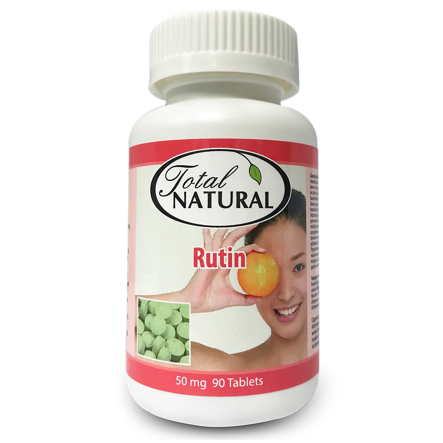 Total Natural Rutin 50mg 90 Tablets (12 Bottles) - Supports Vitamin C Absorption, Promotes Vascular & Vision Health - Daily Supplement for Circulation & Eye Care